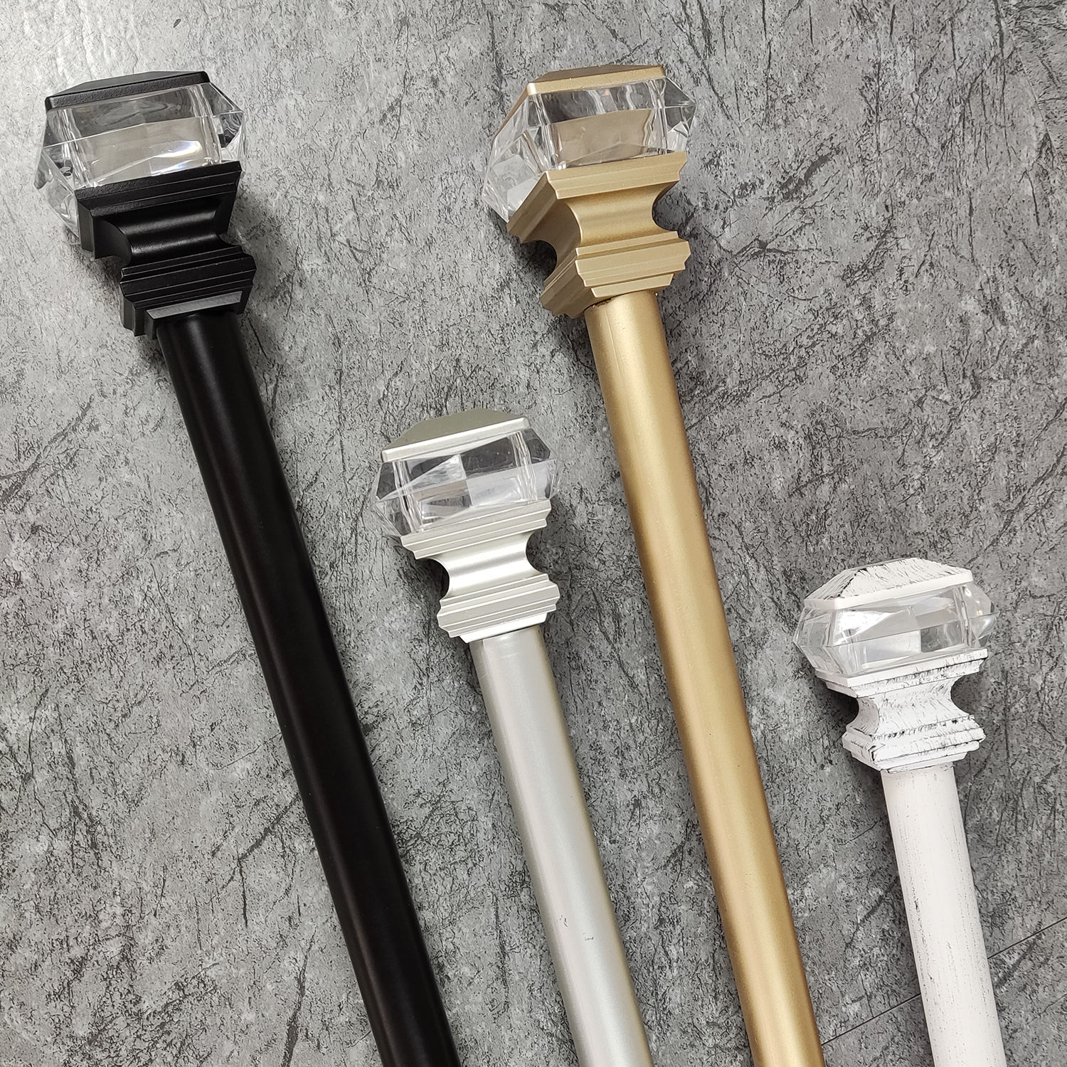 Customizable Adjustable Metal Head Finials Accessory Decorative Eco-friendly Curtain Rod Adjustable Extendable Curtain Poles