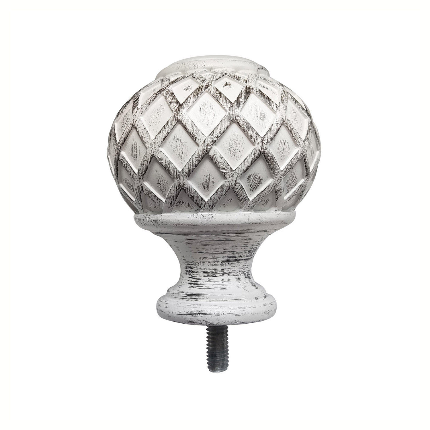 Customized Extendable White & Black Resin Curtain Rod Set Modern Globe Curved Design with Accessories for Home Window Decor