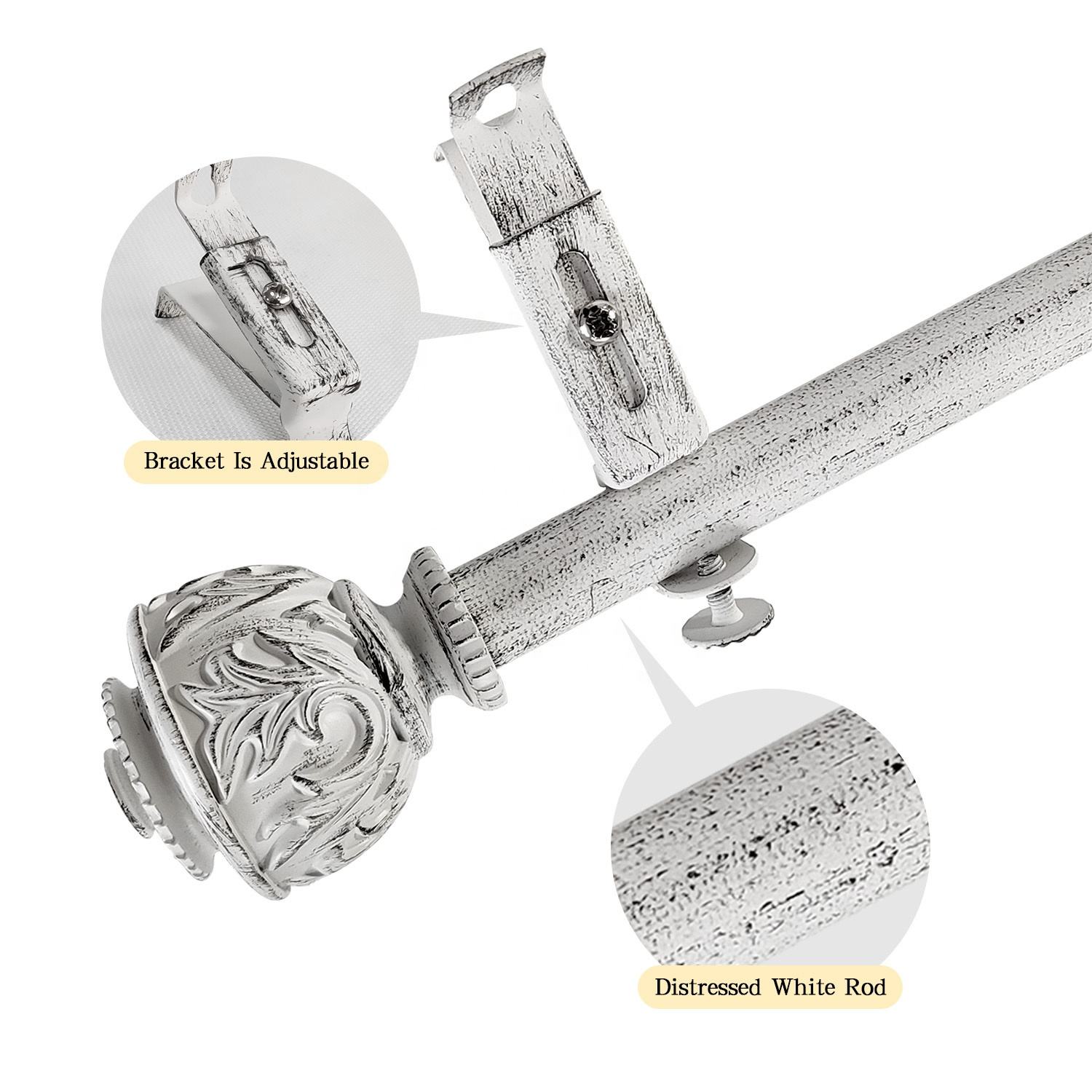 Wholesale Modern Home Decor Curtain Rod Sets Hot Sale White Black Resin Metal Customized for Home Decor