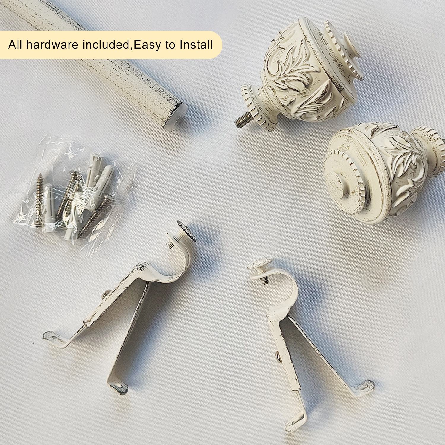 Wholesale Modern Home Decor Curtain Rod Sets Hot Sale White Black Resin Metal Customized for Home Decor