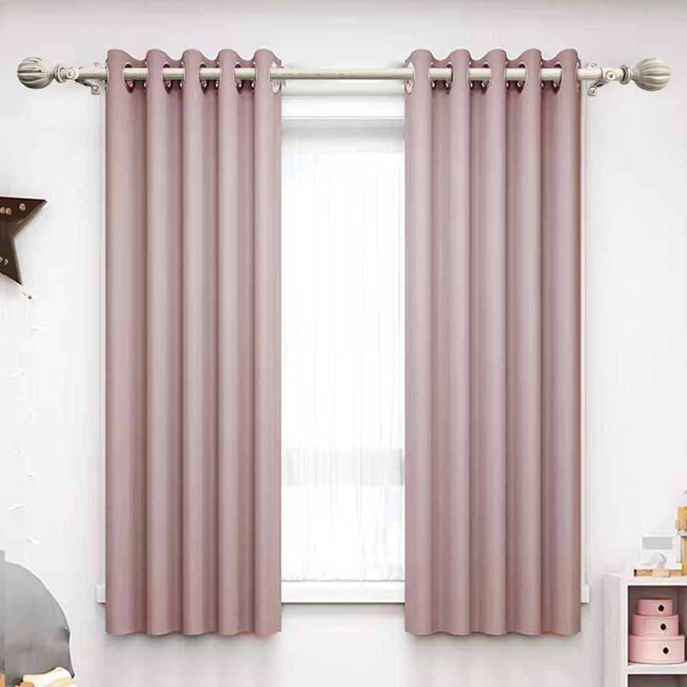 Decorative Modern Metal Curtain Rod and Pole Set with White and Black Finish Customized Window Accessories