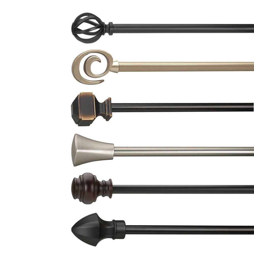 Hot Sale Traditional Style Metal Curtain Rod with Window Decorative Hardware Finial and Rod Head