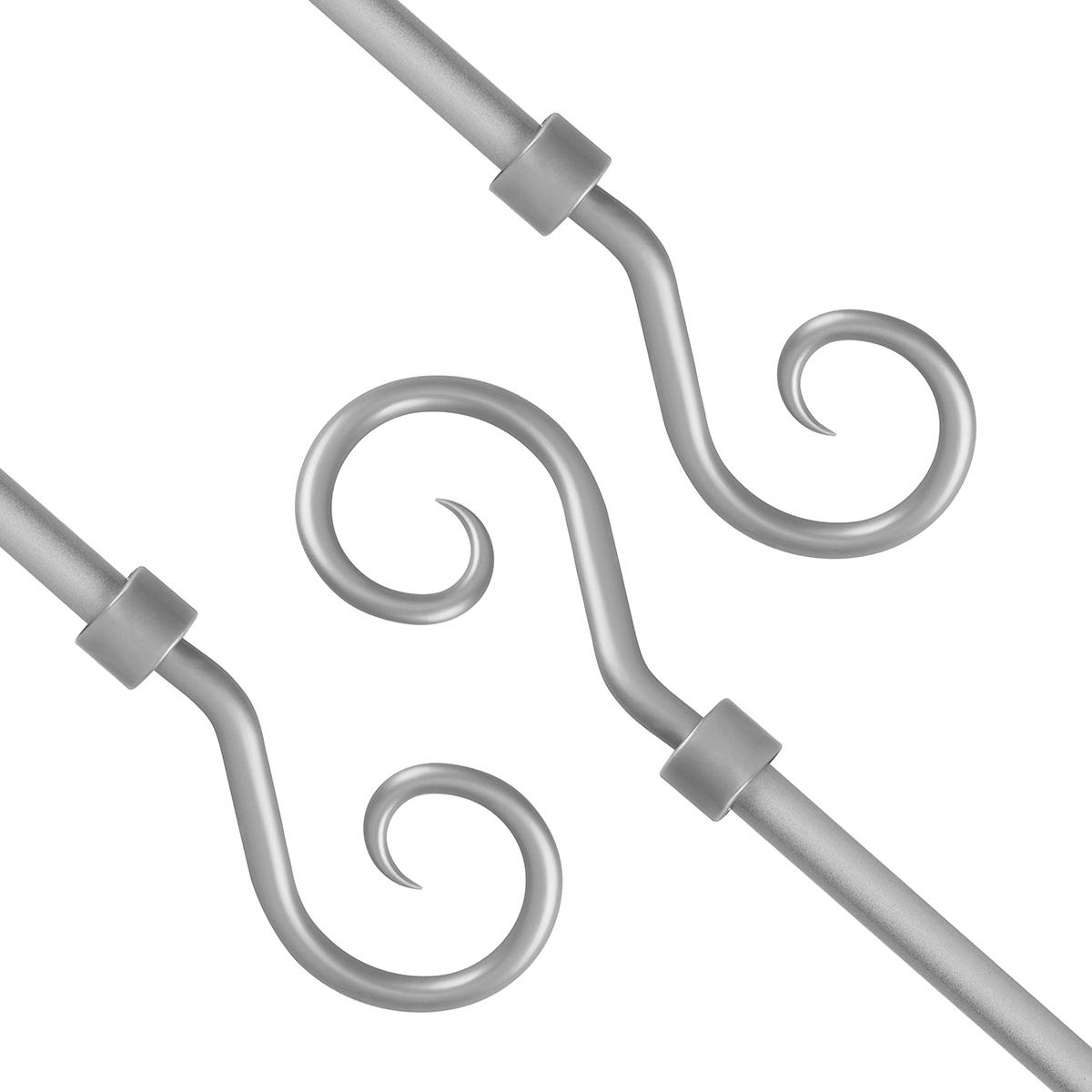 Modern Living Room Curtain Rods Set Aluminum Alloy Eco-friendly Customizable Length White