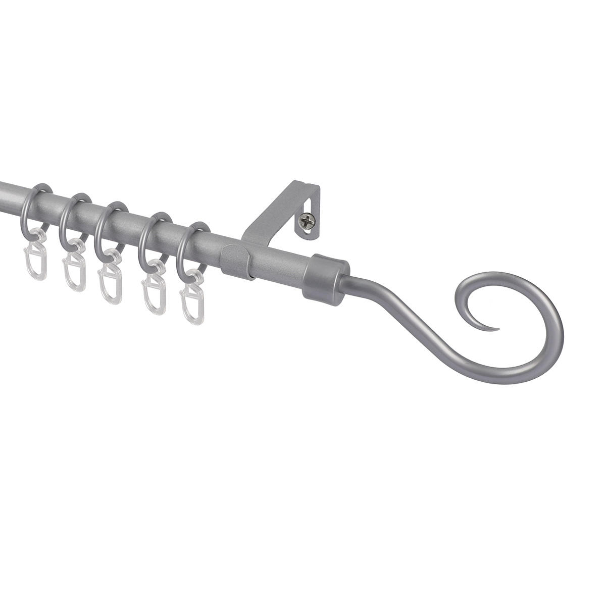 Modern Living Room Curtain Rods Set Aluminum Alloy Eco-friendly Customizable Length White