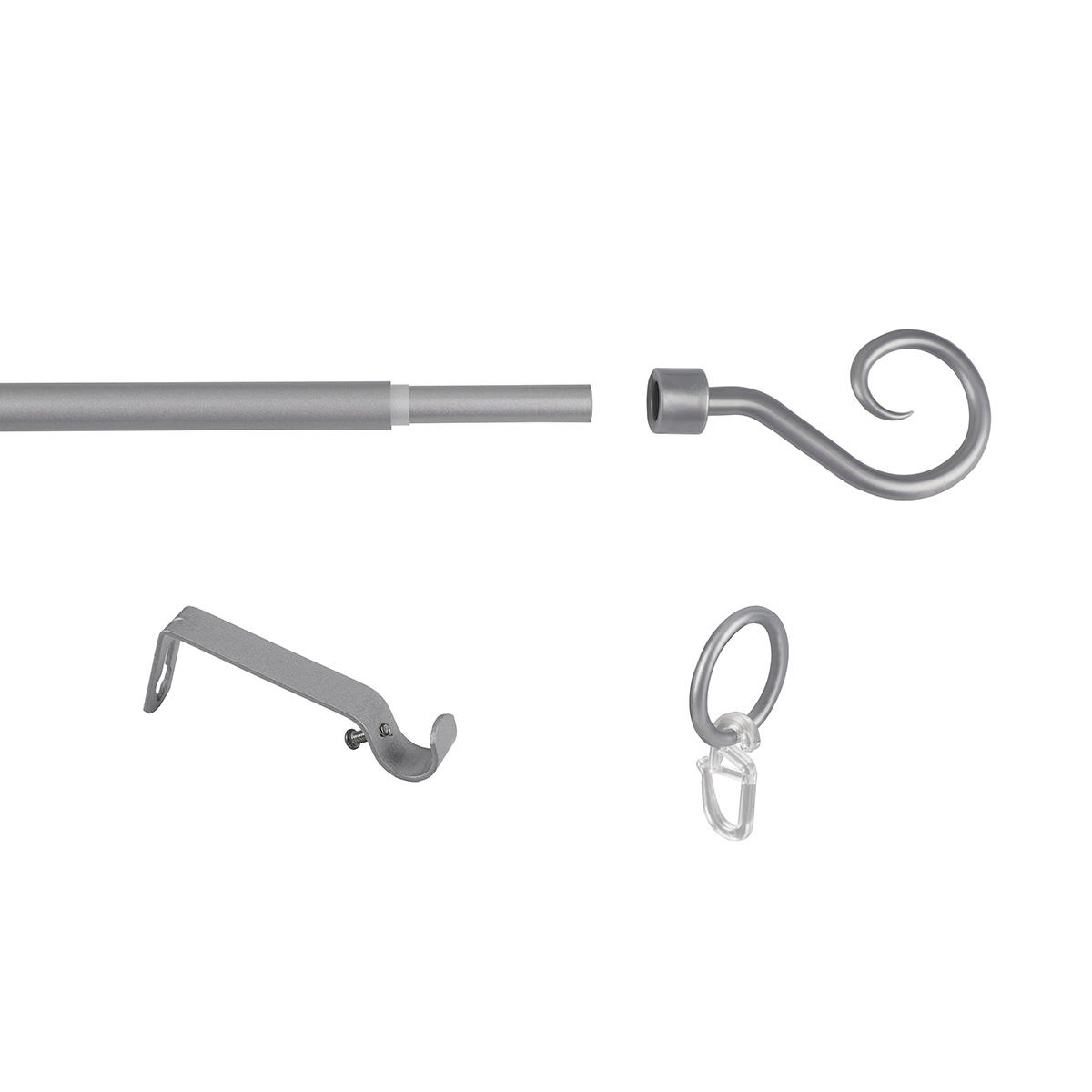 Modern Living Room Curtain Rods Set Aluminum Alloy Eco-friendly Customizable Length White