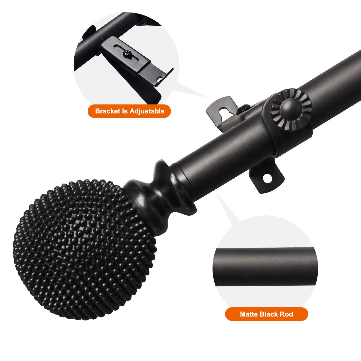 High Quality Extendable Double Curtain Rod Pole Sets Aluminum Window Accessories Good Quality Modern Metal Rails Window Curtains