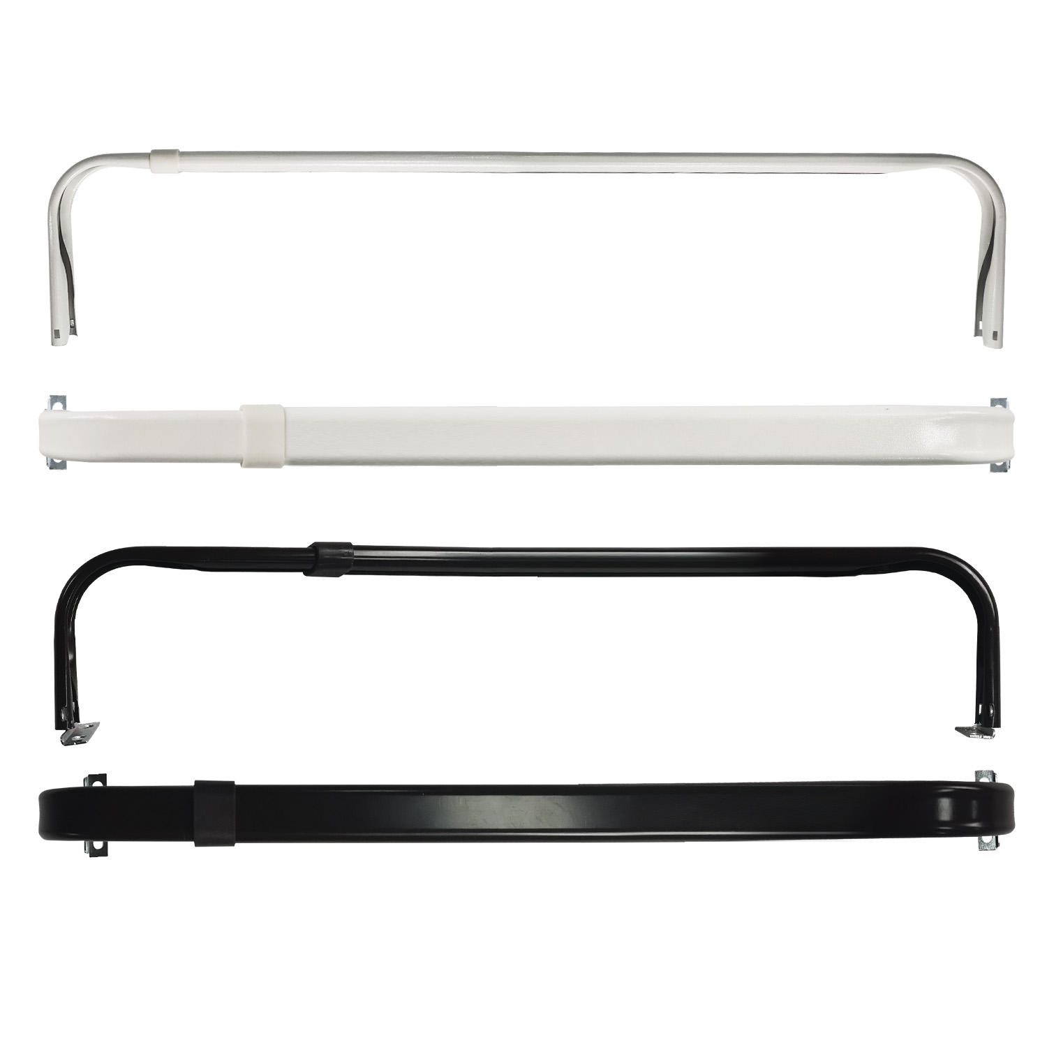 Double Pole Metal Curtain Rod for Bedroom Foldable High Quality Plain Rings Accessories Metal