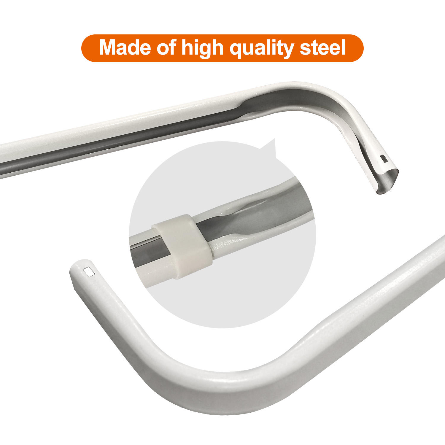 Double Pole Metal Curtain Rod for Bedroom Foldable High Quality Plain Rings Accessories Metal