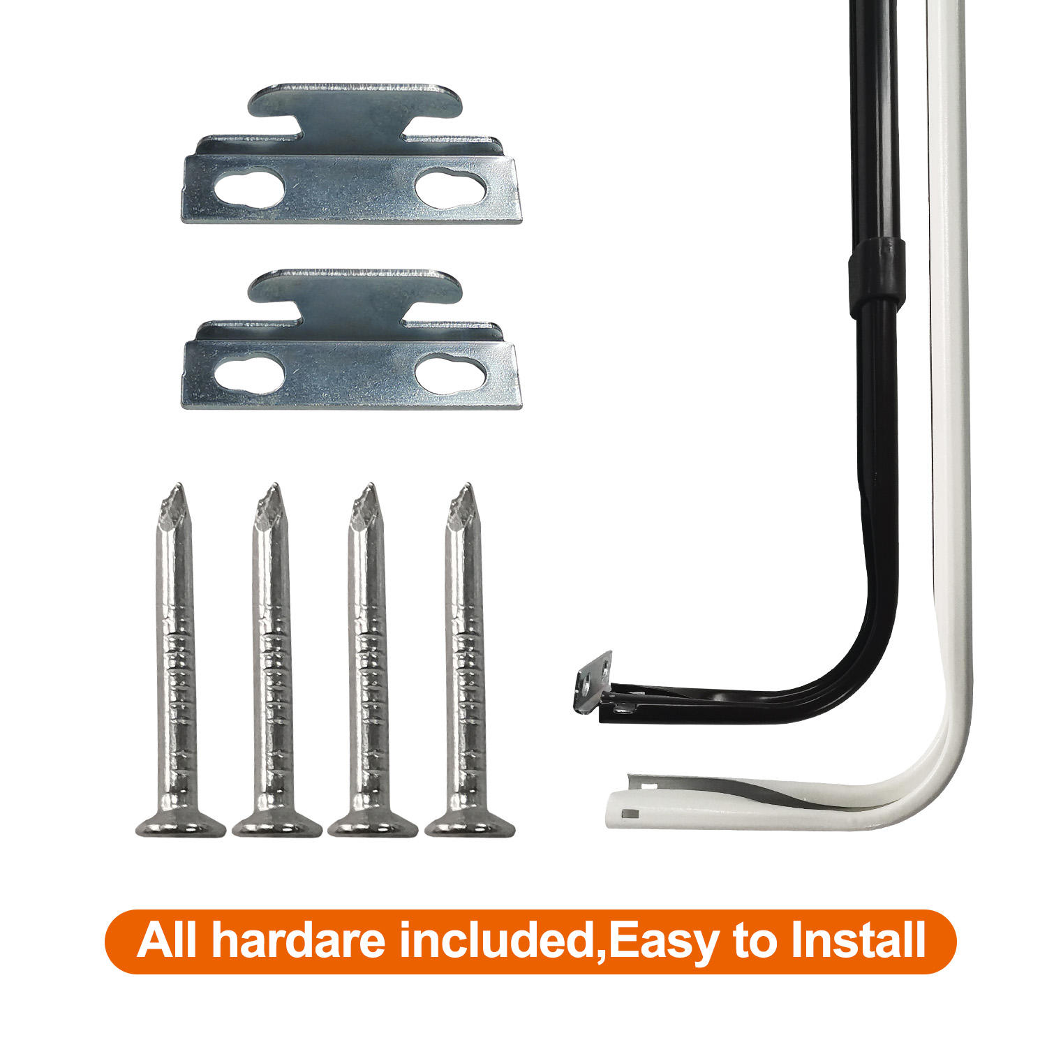 Double Pole Metal Curtain Rod for Bedroom Foldable High Quality Plain Rings Accessories Metal