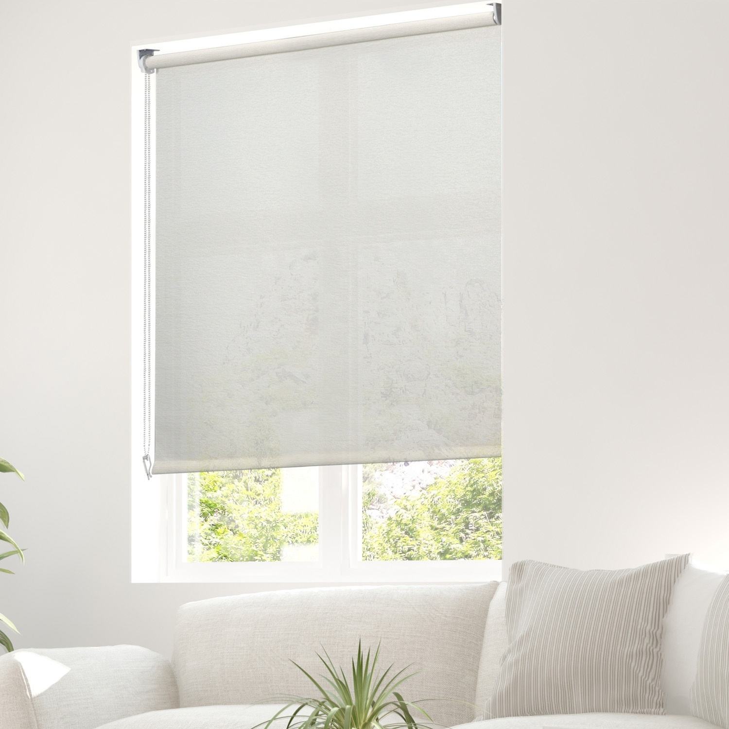 Hot Sale Classic Design Translucent Embroidery Fabric Chain Windproof Roller Blinds for Window Cheap Price Built-in Free