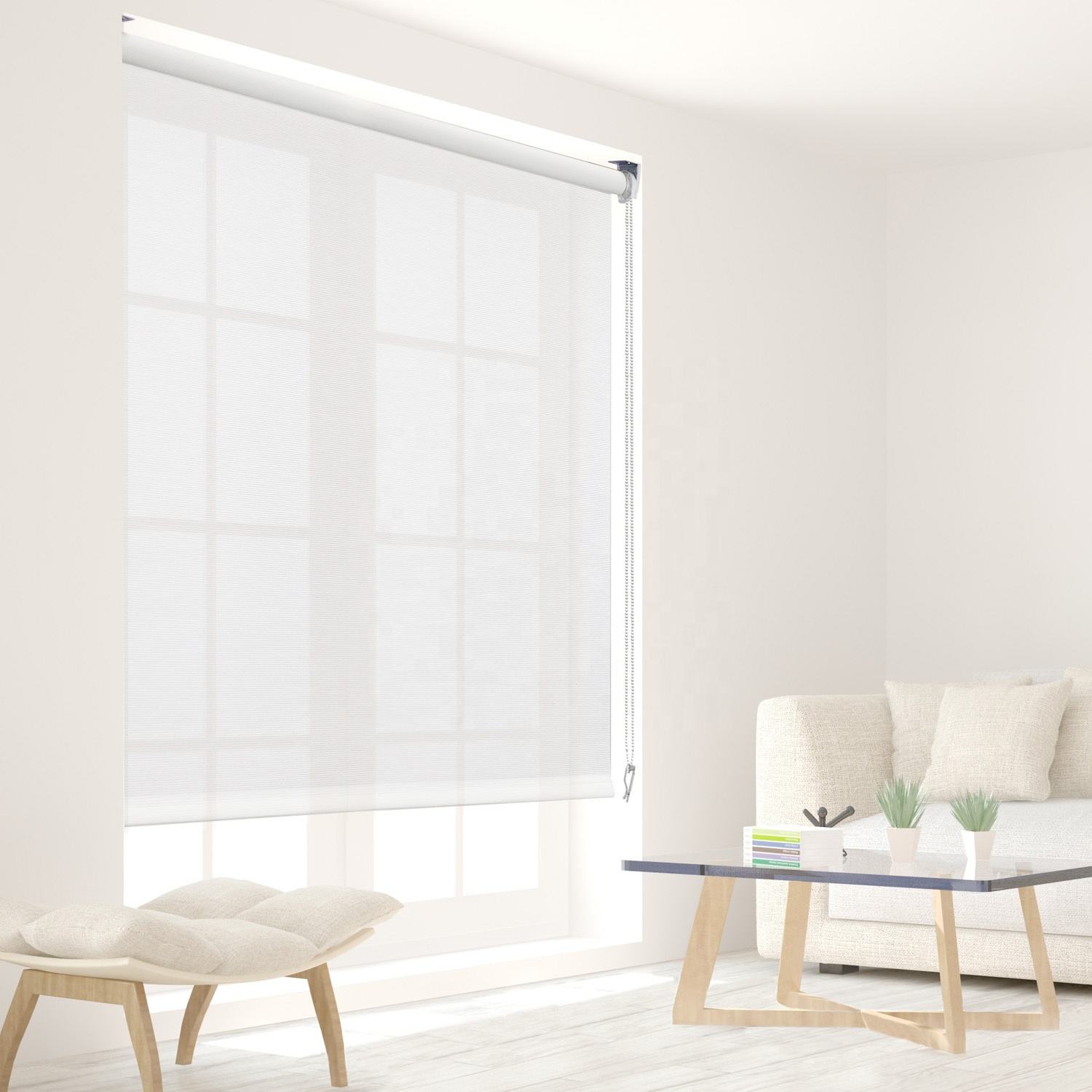 Wholesale Custom Made Translucent White Roller Blind Easy Luxury Blackout Office New Classic Built-In Plain Free