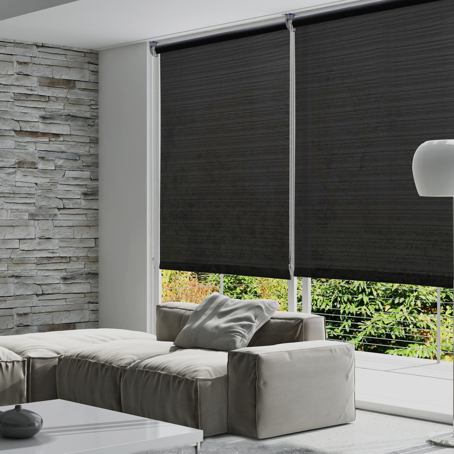 New Arrival Double Roller Blind Translucent Specific Pattern Persianas for WindowsBuilt-in Installation Free Sample Polyester