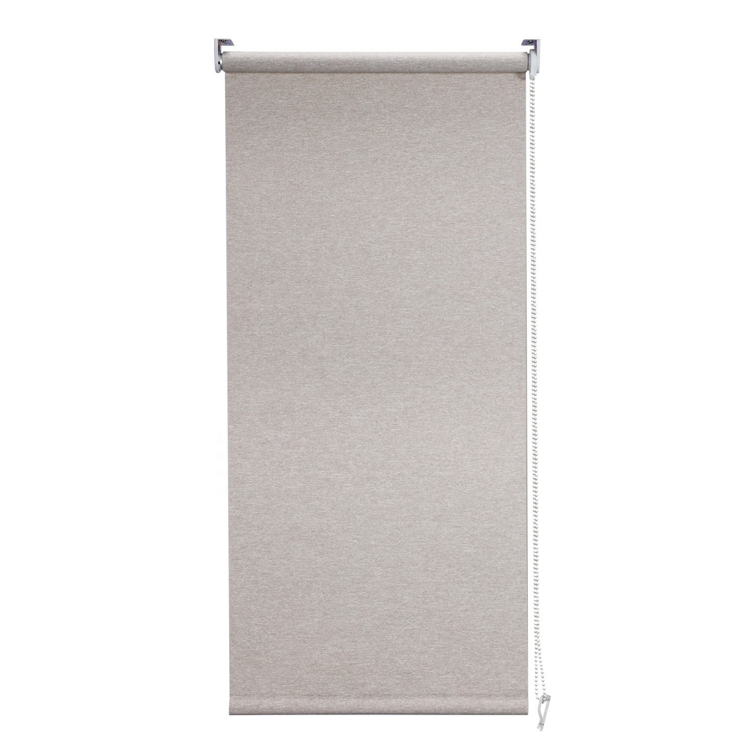 Classic Style Manual Roller Blinds with Translucent Nap Fabric Chain Built-in Installation for Windows Free Sample Available