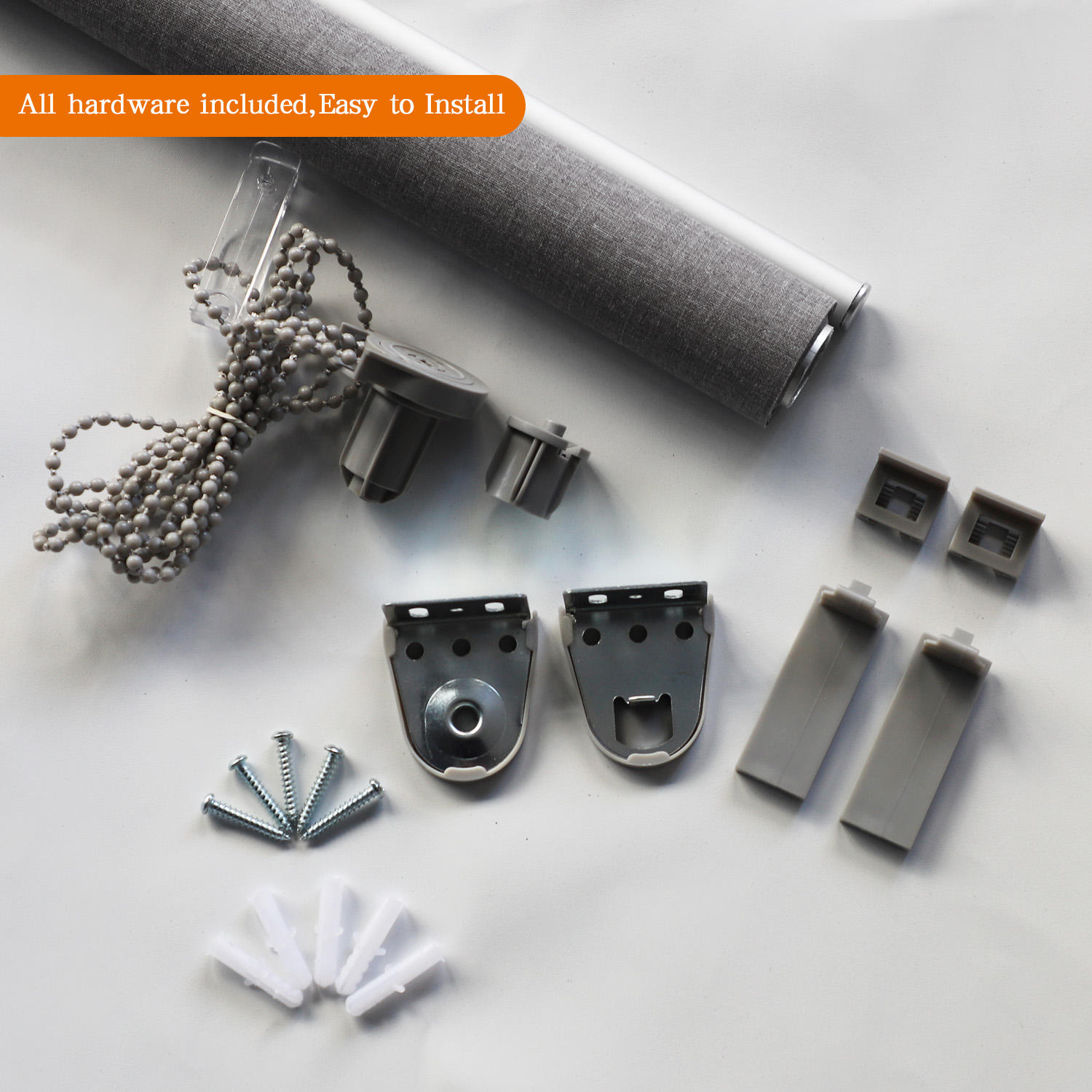 Factory Price Persiana Customized Light Grey Single Layer Built-In Modern Polyester Roller Blind with Free Sample for Window