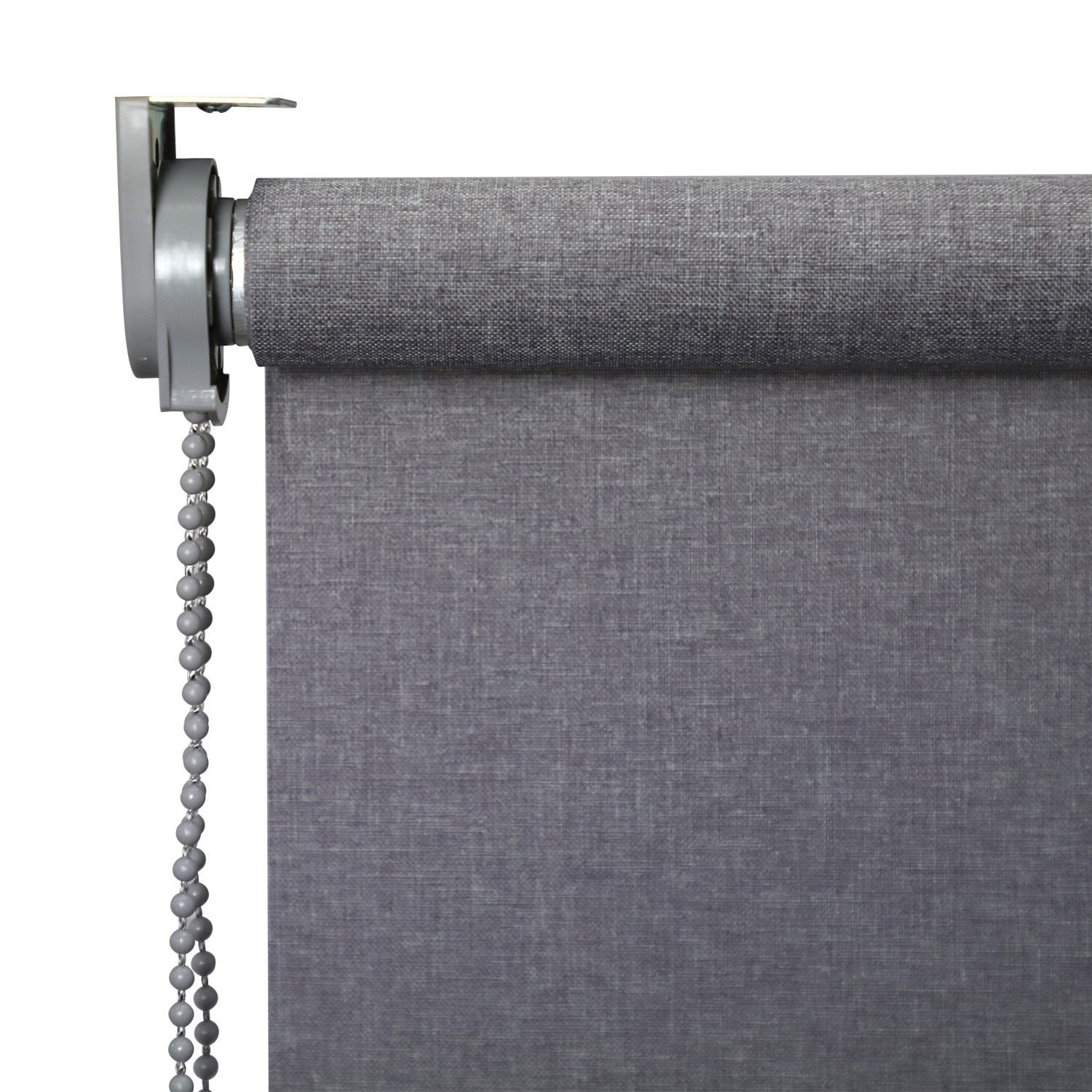 Factory Price Persiana Customized Light Grey Single Layer Built-In Modern Polyester Roller Blind with Free Sample for Window