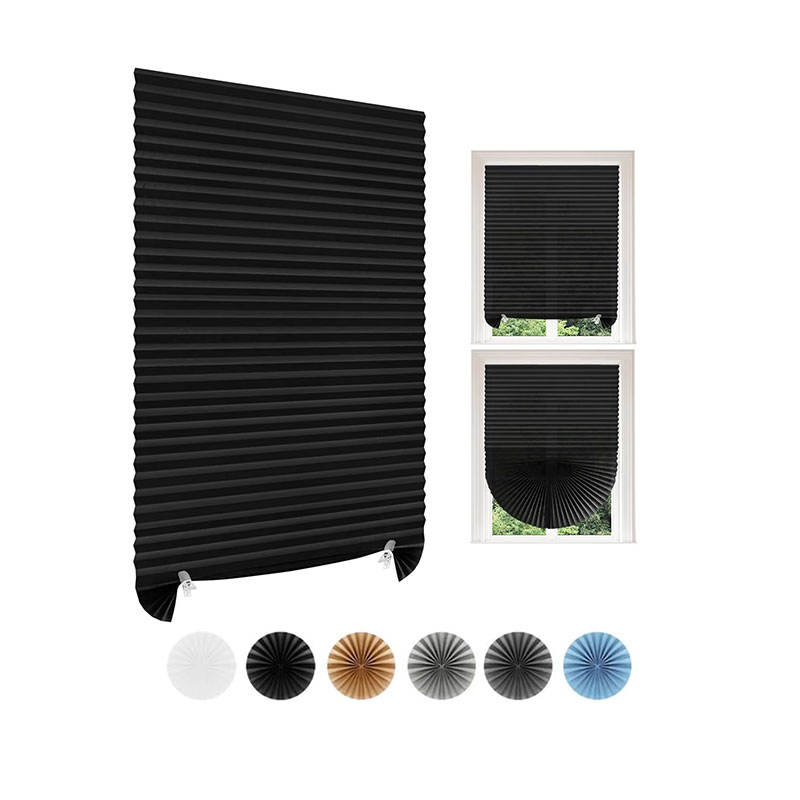 Modern Style Cordless Pleated Polyester Blinds Safe for Children Pets Built-In Installation Horizontal Pattern Skylight Office
