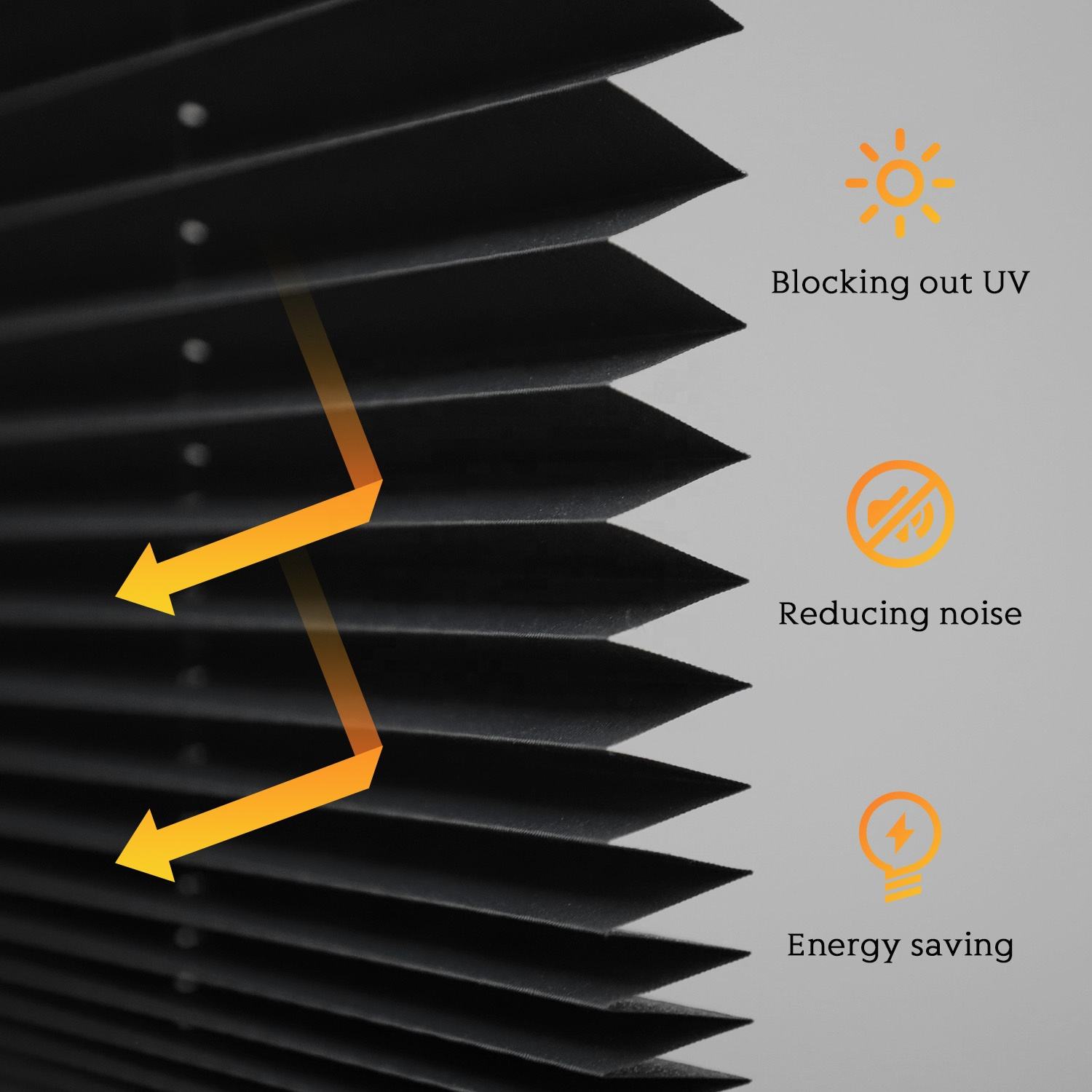 Modern Style Cordless Pleated Polyester Blinds Safe for Children Pets Built-In Installation Horizontal Pattern Skylight Office