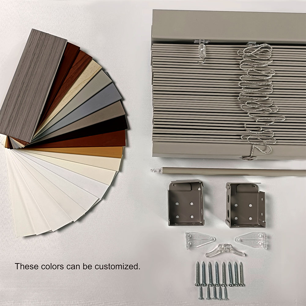 Eco-Friendly Custom Color Blackout Venetian Blind Waterproof Window Shades French Windows Built-in Fabric Factory Wholesale