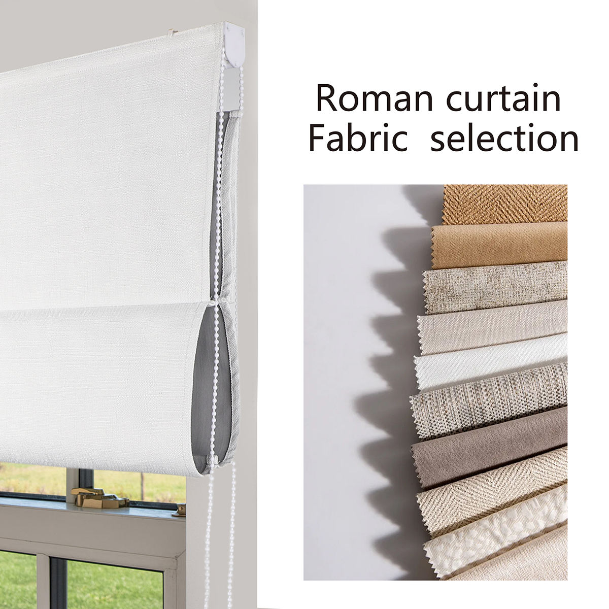 High Quality Factory Supply Price Semi Blackout Fabric Easy to Install Roman Blinds for Window Bedrooms