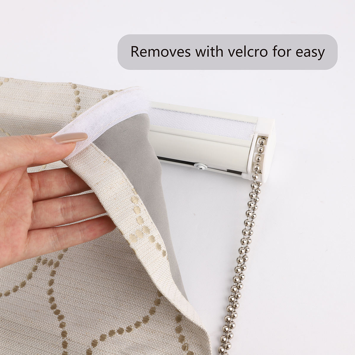 New Design High Quality Patterned Fabric 100%room Darkening Manual Smooth Lift Roman Blinds for Windows Bedroom