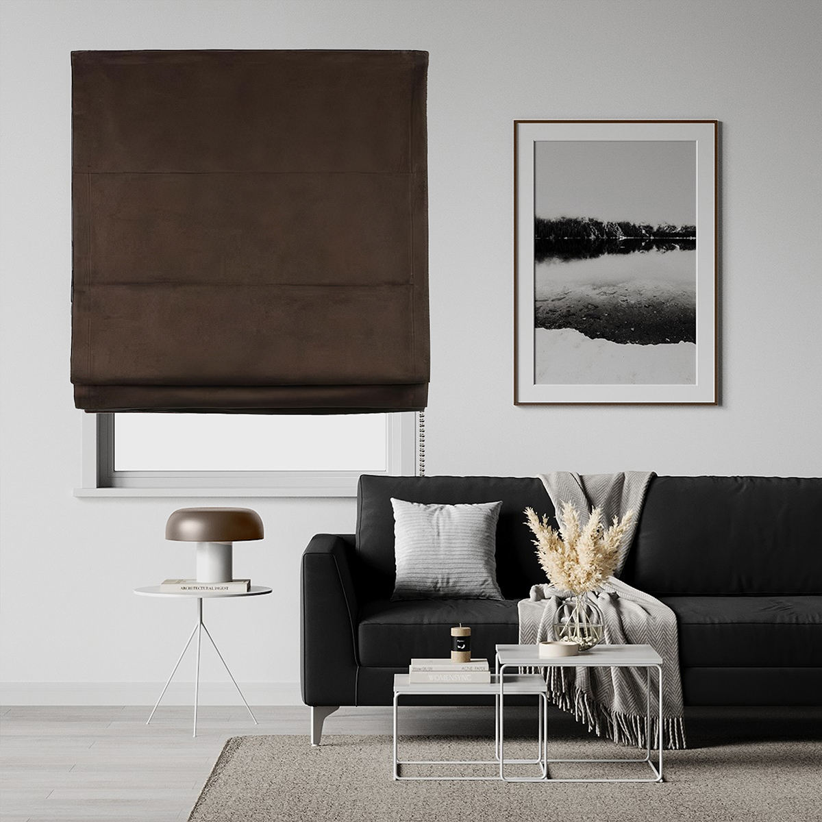 Modern Fashion Custom Made Roman Shades Easy Built-in Installation Blackoutl Fabric for Bedroom Plain Technique Roman Blinds