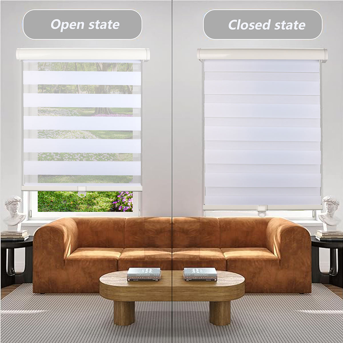 Hot Selling Modern Design Cordless Zebra Blinds Factory Direct No Drilling Window Zebra Roller Blinds for Window