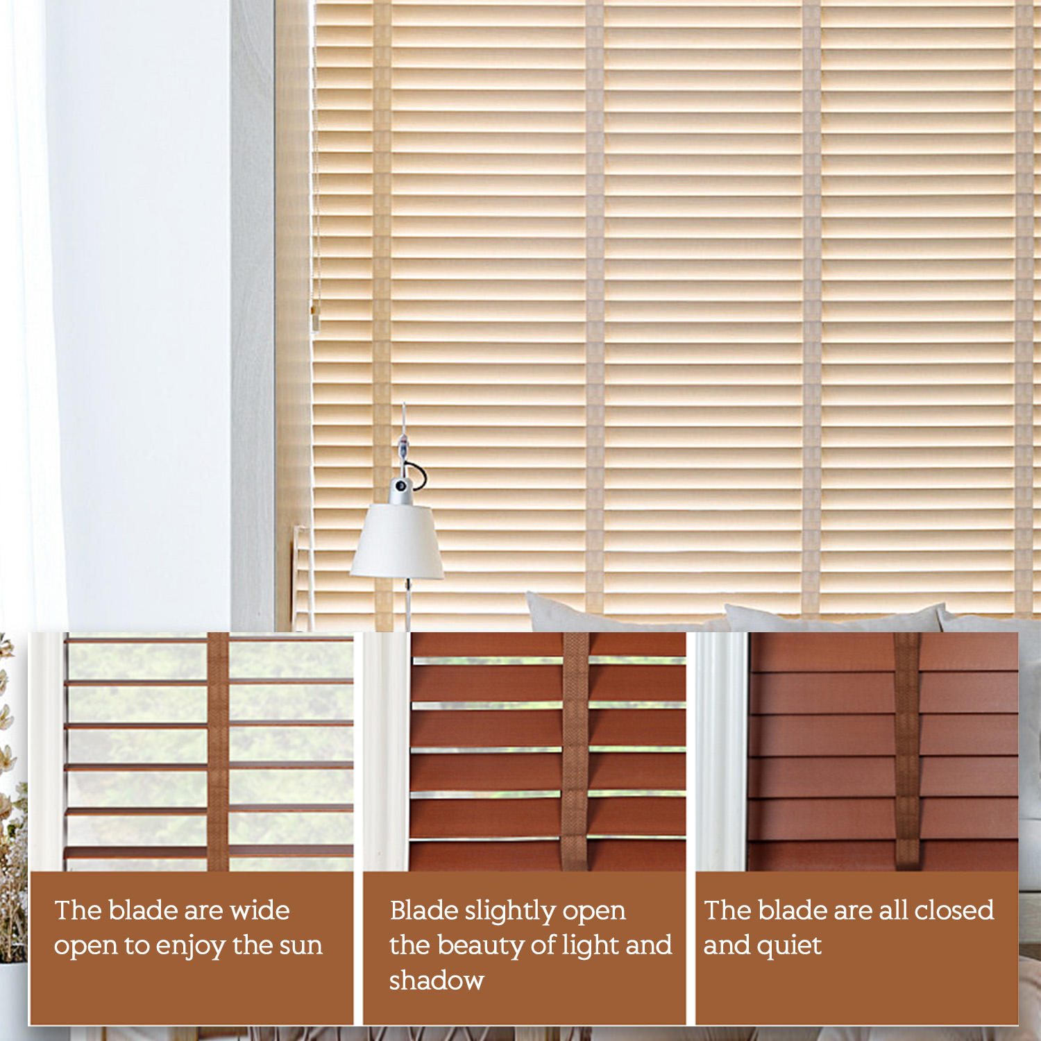 Wholesale Manufacture Modern Design Style Fauxwood Venetian Blinds for Window Wooden Venetian Blinds Price