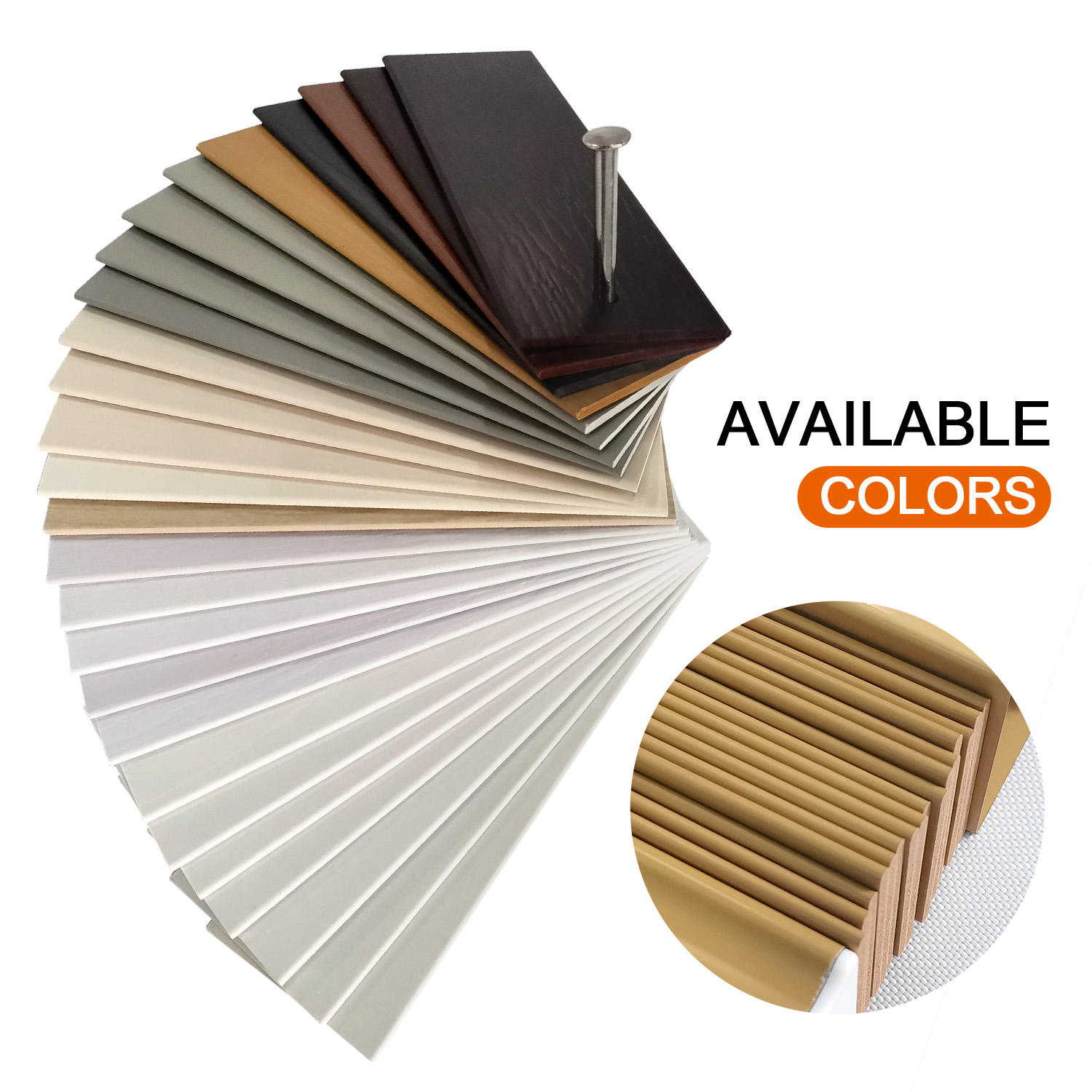 Factory 50mm Cordless Faux Pleated Blinds PVC Wood Venetian Window Coverings with Fabric Material