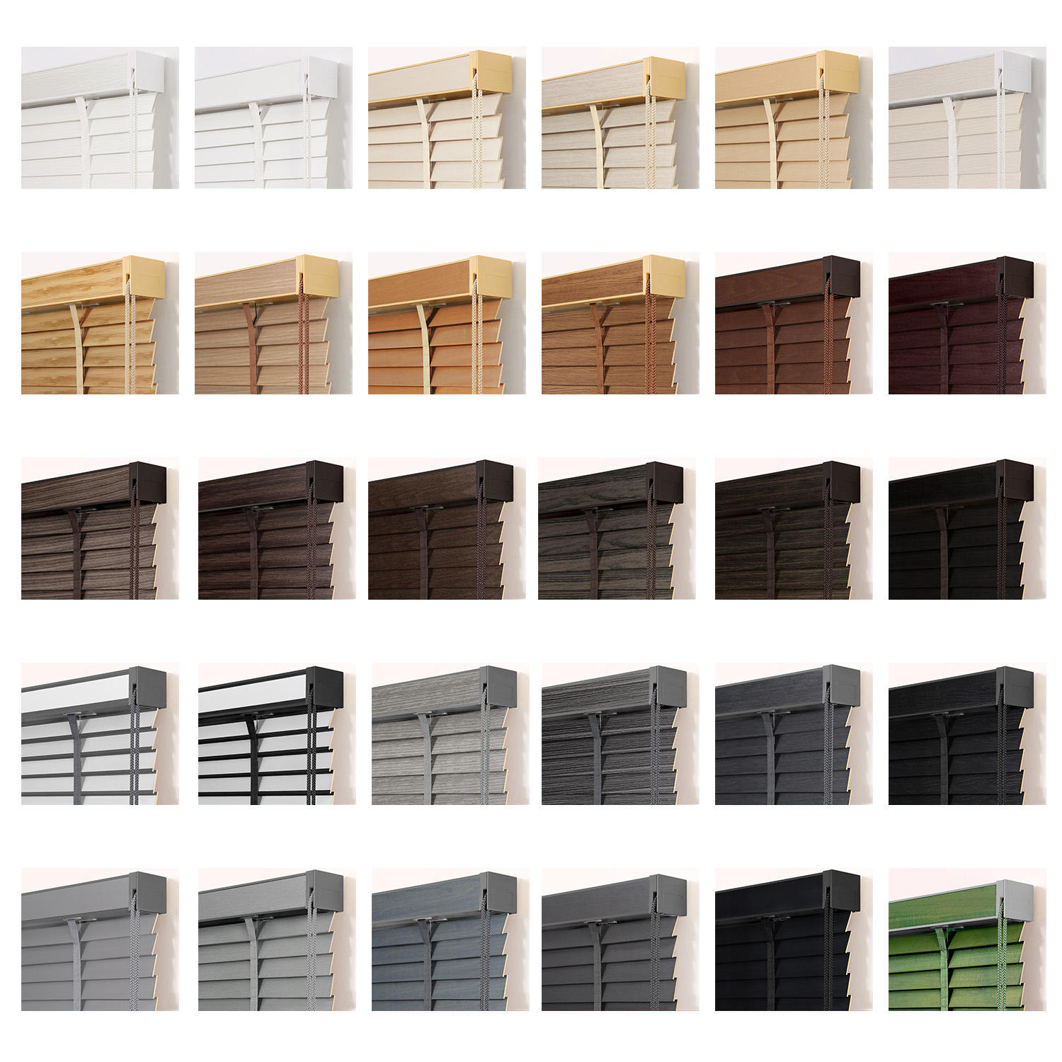 Factory 50mm Cordless Faux Pleated Blinds PVC Wood Venetian Window Coverings with Fabric Material