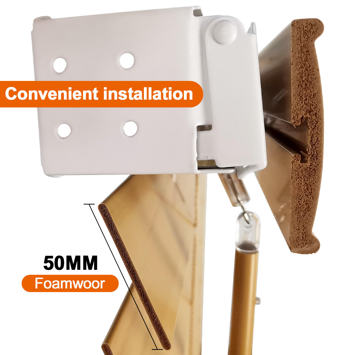 Factory 50mm Cordless Faux Pleated Blinds PVC Wood Venetian Window Coverings with Fabric Material