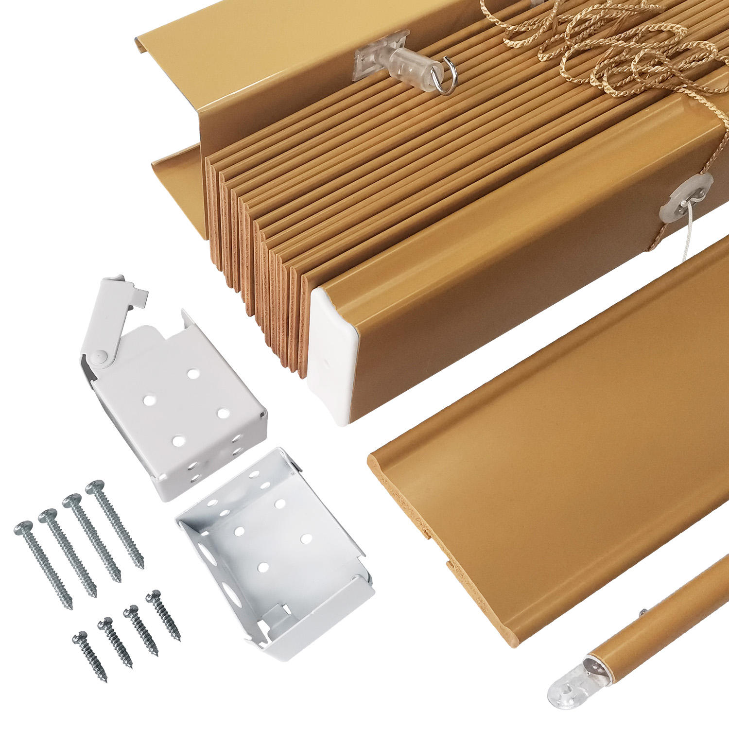 50mm Cordless Pleated Blinds PVC Venetian Blinds Window Cordless Venetian Blinds Faux Wood Blinds Wooden Window Venetian Blinds