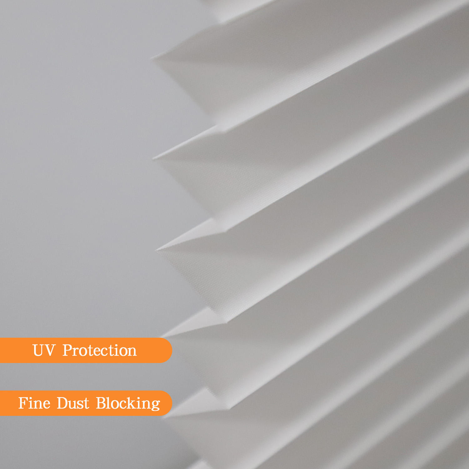 Custom White and Semi Blackout Translucent UV Resistant Pleated Blinds Window Shades Manual Control Plissee Shades for Skylight