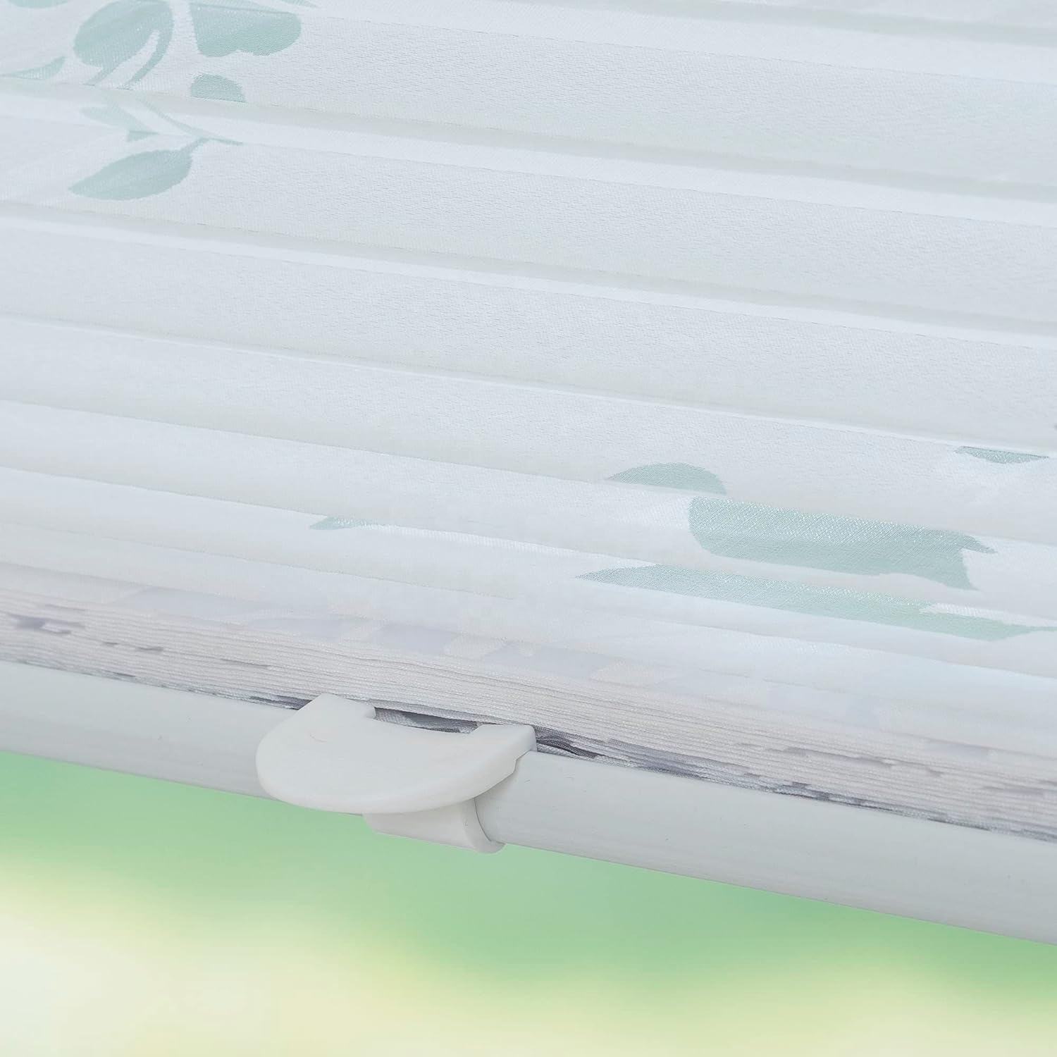 Smartop Easy Fix Decorative Window Blinds Modern Pleated Persiana Plisse Fabric Burn Out Pattern Wholesale