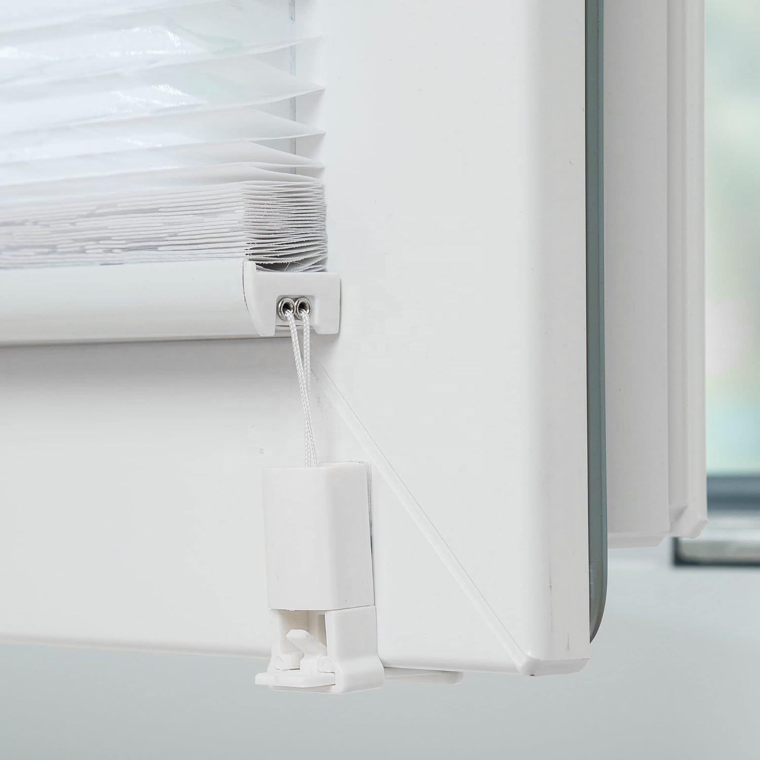 Smartop Easy Fix Decorative Window Blinds Modern Pleated Persiana Plisse Fabric Burn Out Pattern Wholesale