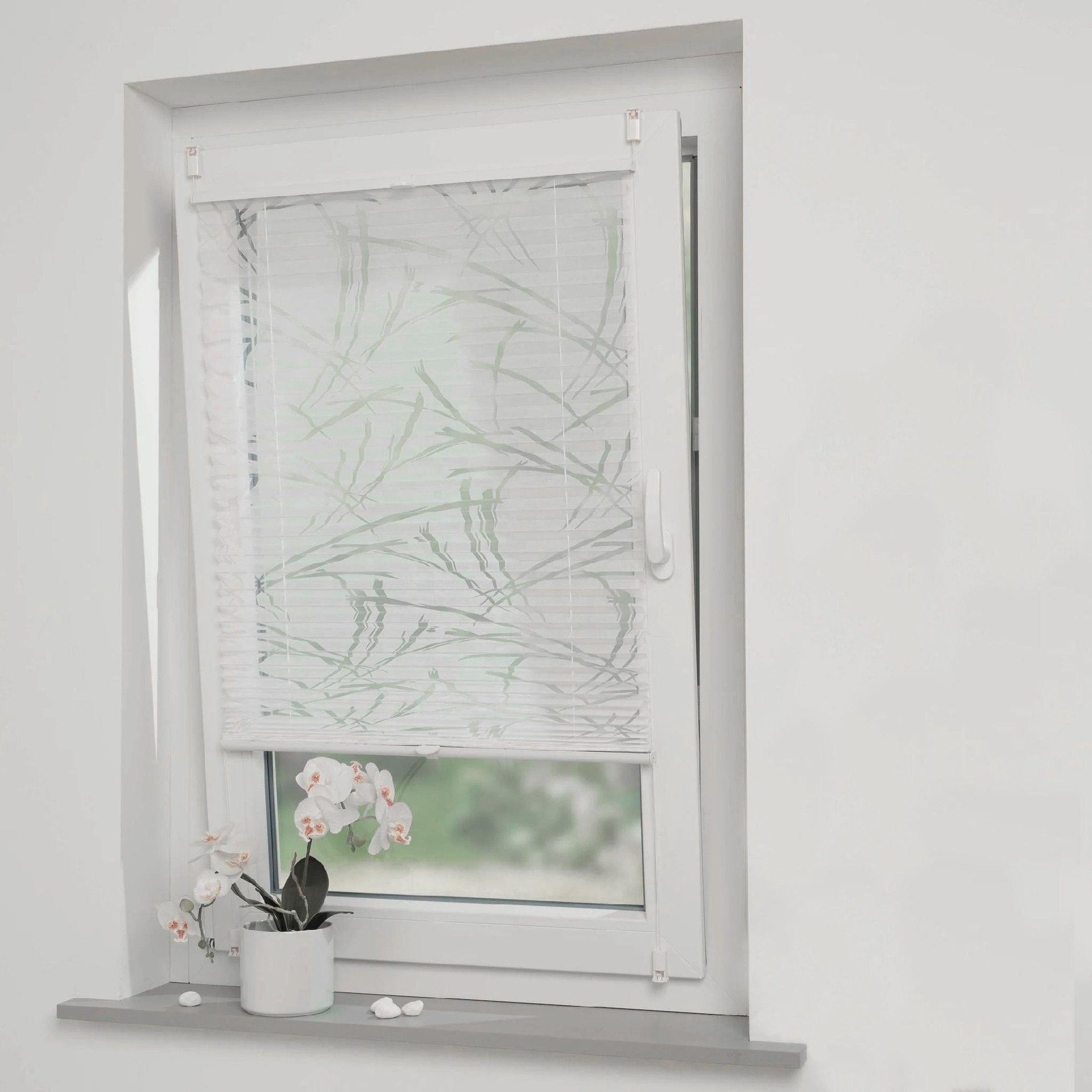 Smartop Easy Fix Wholesale Decorative Orchid Flower Pleated Blinds Burn Out Window Persiana Plisse Shades & Shutters