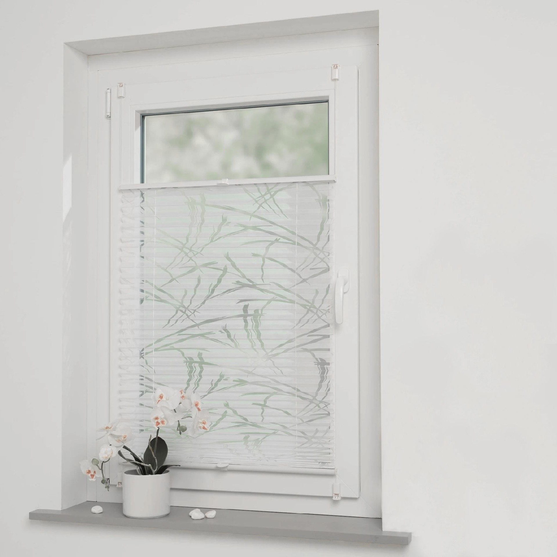 Smartop Easy Fix Wholesale Decorative Orchid Flower Pleated Blinds Burn Out Window Persiana Plisse Shades & Shutters