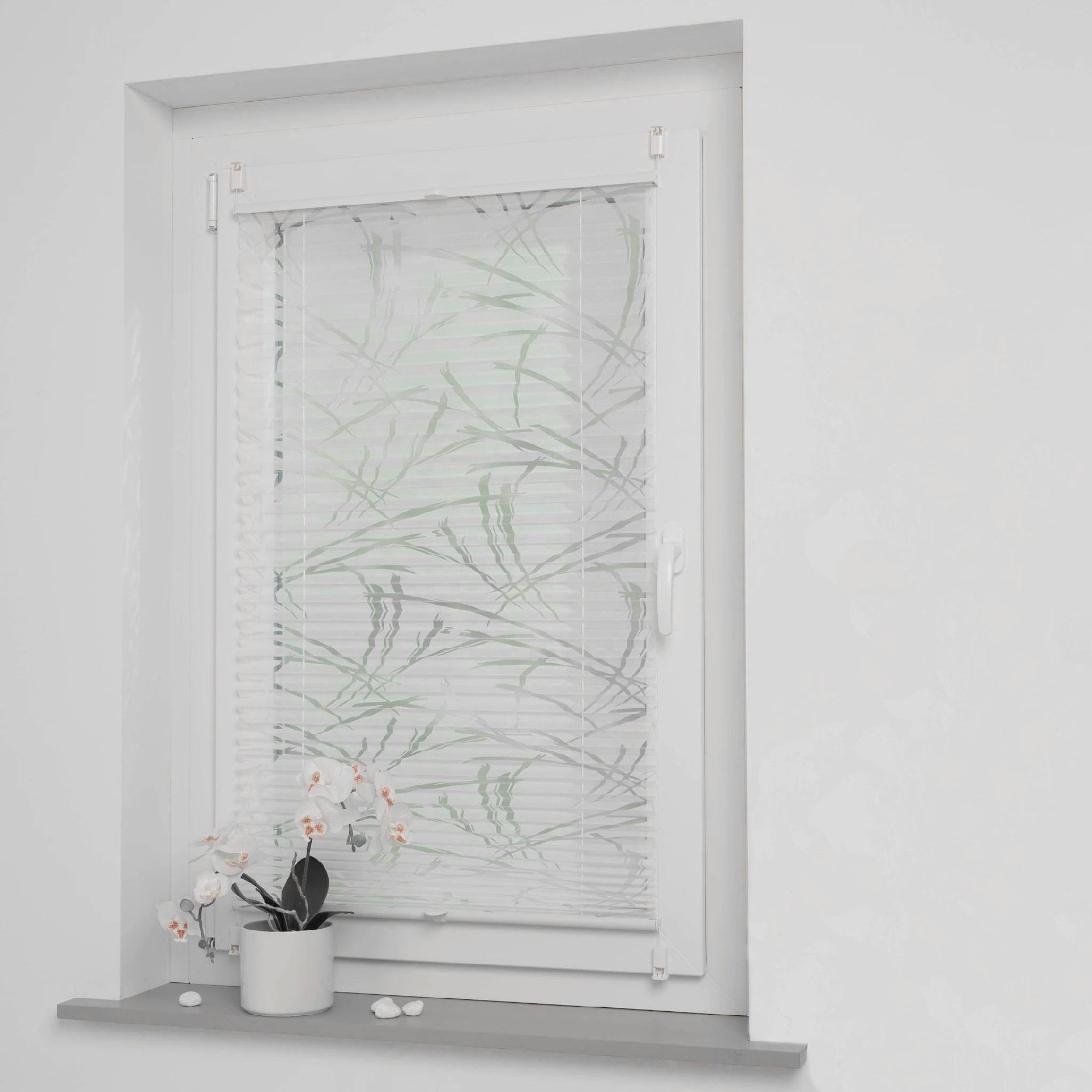 Smartop Easy Fix Wholesale Decorative Orchid Flower Pleated Blinds Burn Out Window Persiana Plisse Shades & Shutters