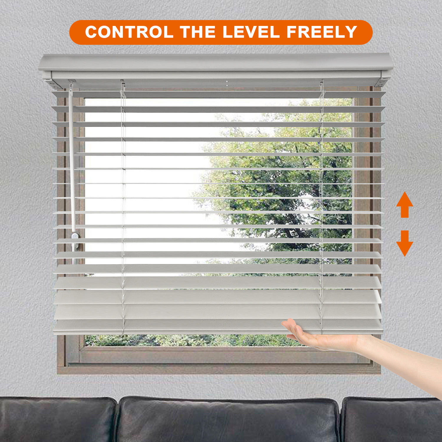 High Quality 50mm Cordless PVC Venetian Blinds Built-In Installation Wood and Wood Material Window Cordless Pleated Blinds