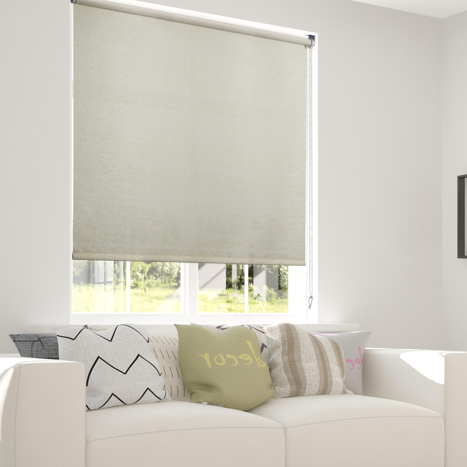 High Quality Polyester Translucent Manual Roller Blinds Free Sample Office Use Fabric Material Rope Format Plain for Windows