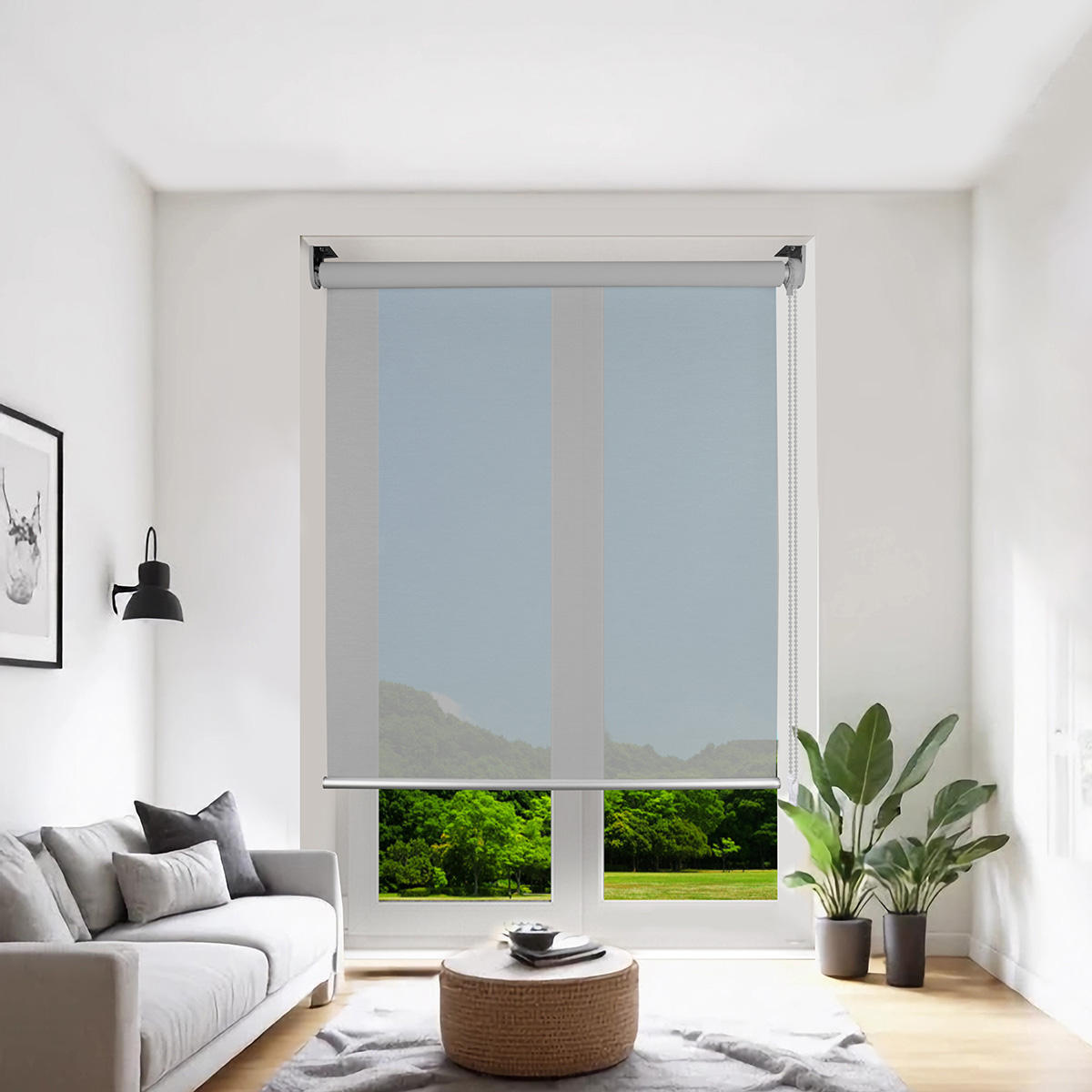 Custom Classic Style Light Filtering Roller Shades Manual Chain Control Sunshade Fabric Translucent Roller Blind Free Available