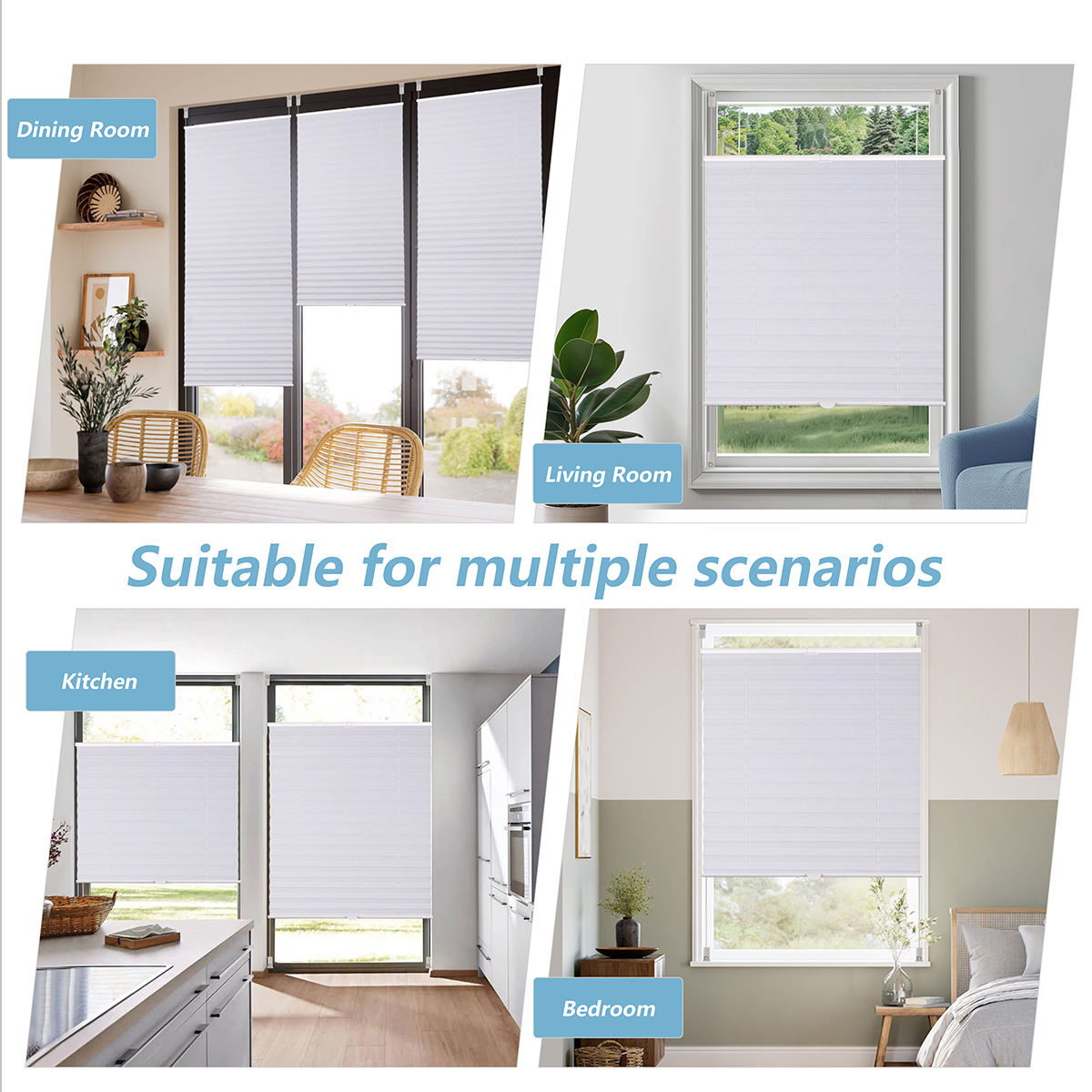OEM Cordless Pleated Blinds Full Blackout UV Protection Day and Night Honeycomb Shades Safe for Kids and Pets Free Sample