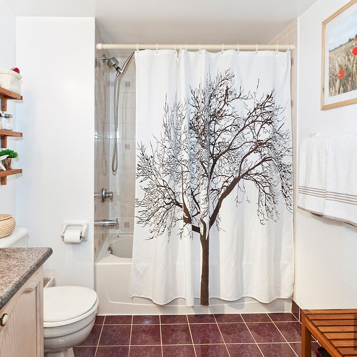 High Quality Metal OEM Eco-Friendly Shower Curtain Poles Shower Tension Rod Extendable Shower Rod