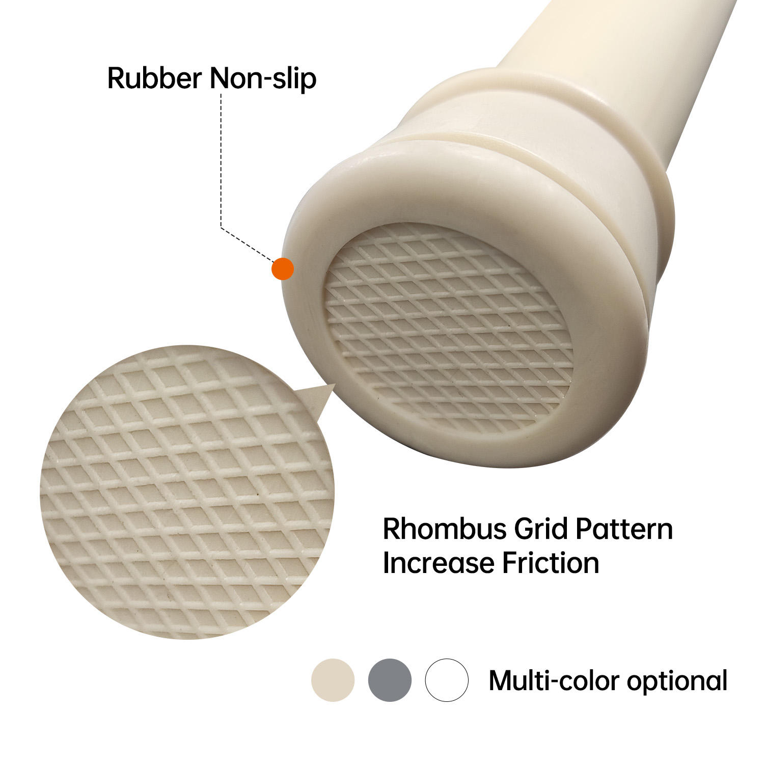 High Quality Metal OEM Eco-Friendly Shower Curtain Poles Shower Tension Rod Extendable Shower Rod