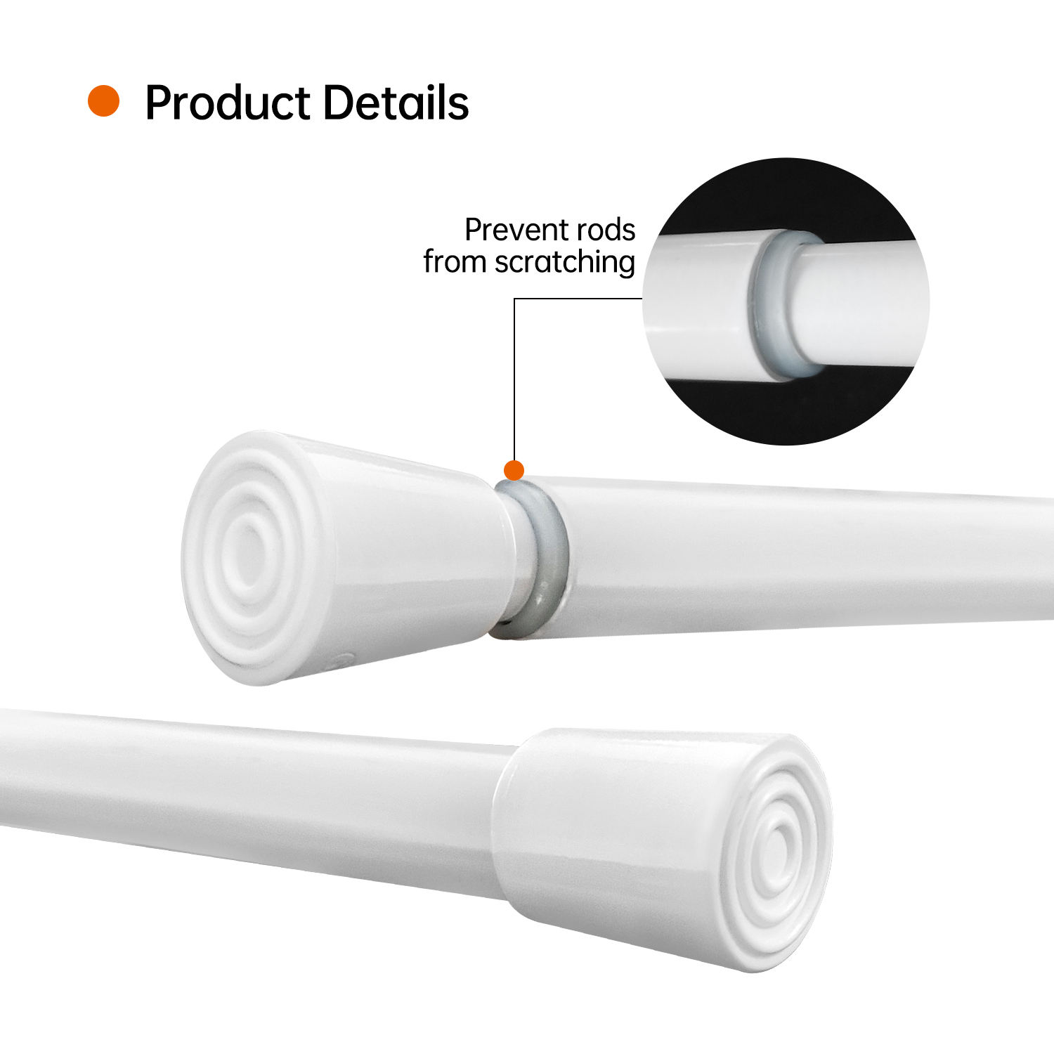 Adjustable Telescopic Tension Shower Curtain Rod Traditional Design Extendable Rustproof Iron Spring Bathroom Pole