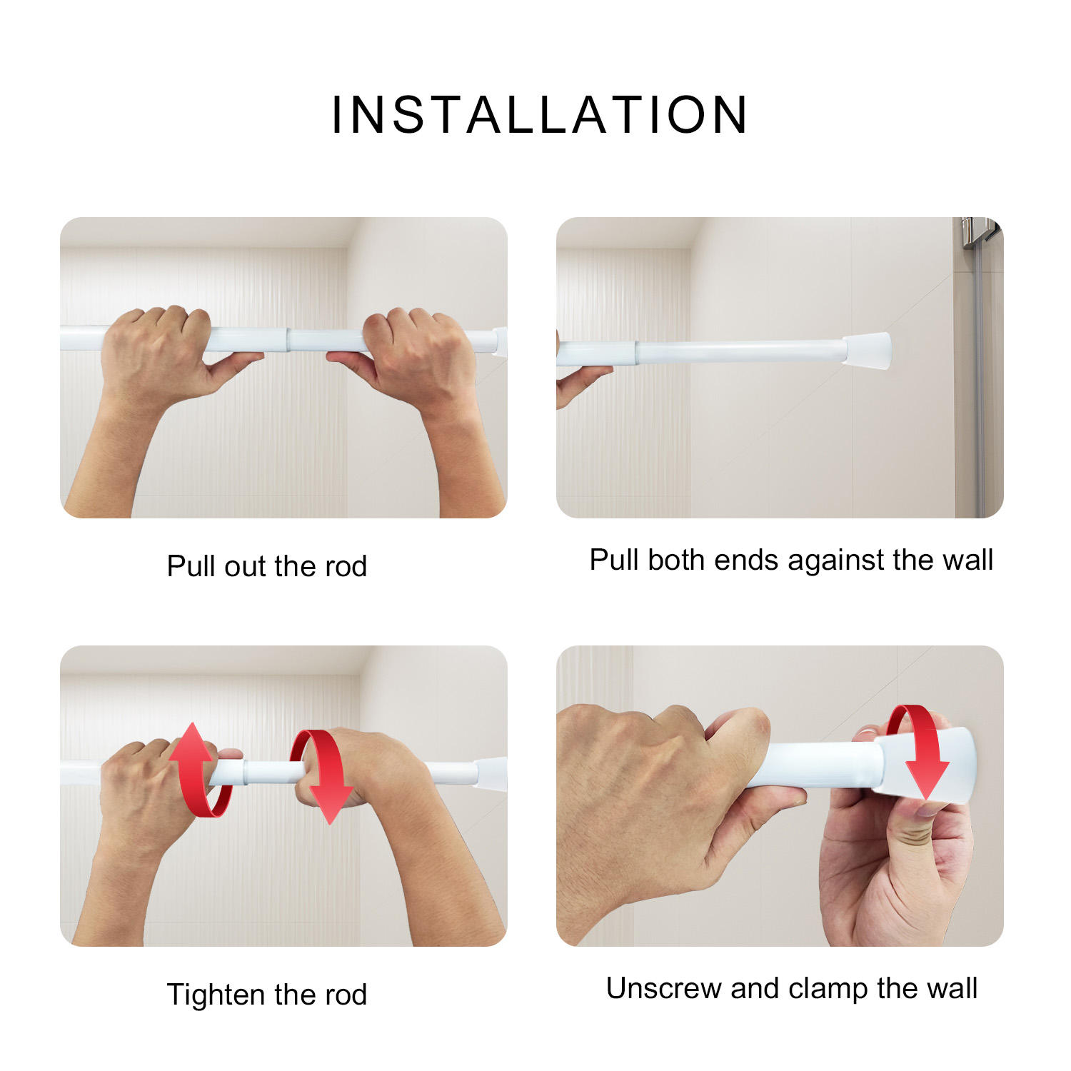 High Quality Multifunctional White Shower Rod Wholesale Metal Shower Curtain Poles Great Quality and Cheap