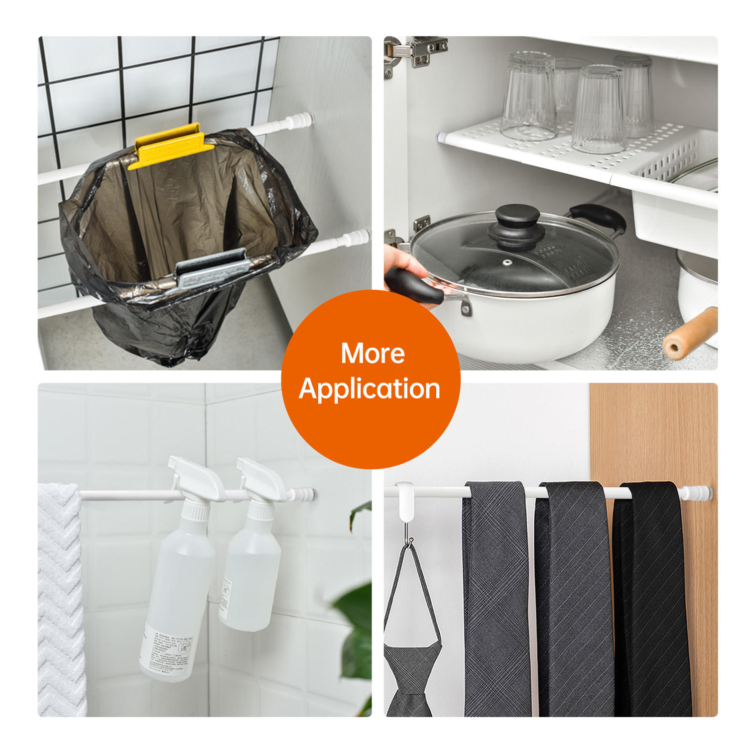 Wholesale Custom Factory Price Traditional Metal Curtain Hardware Tension Rod Extendable