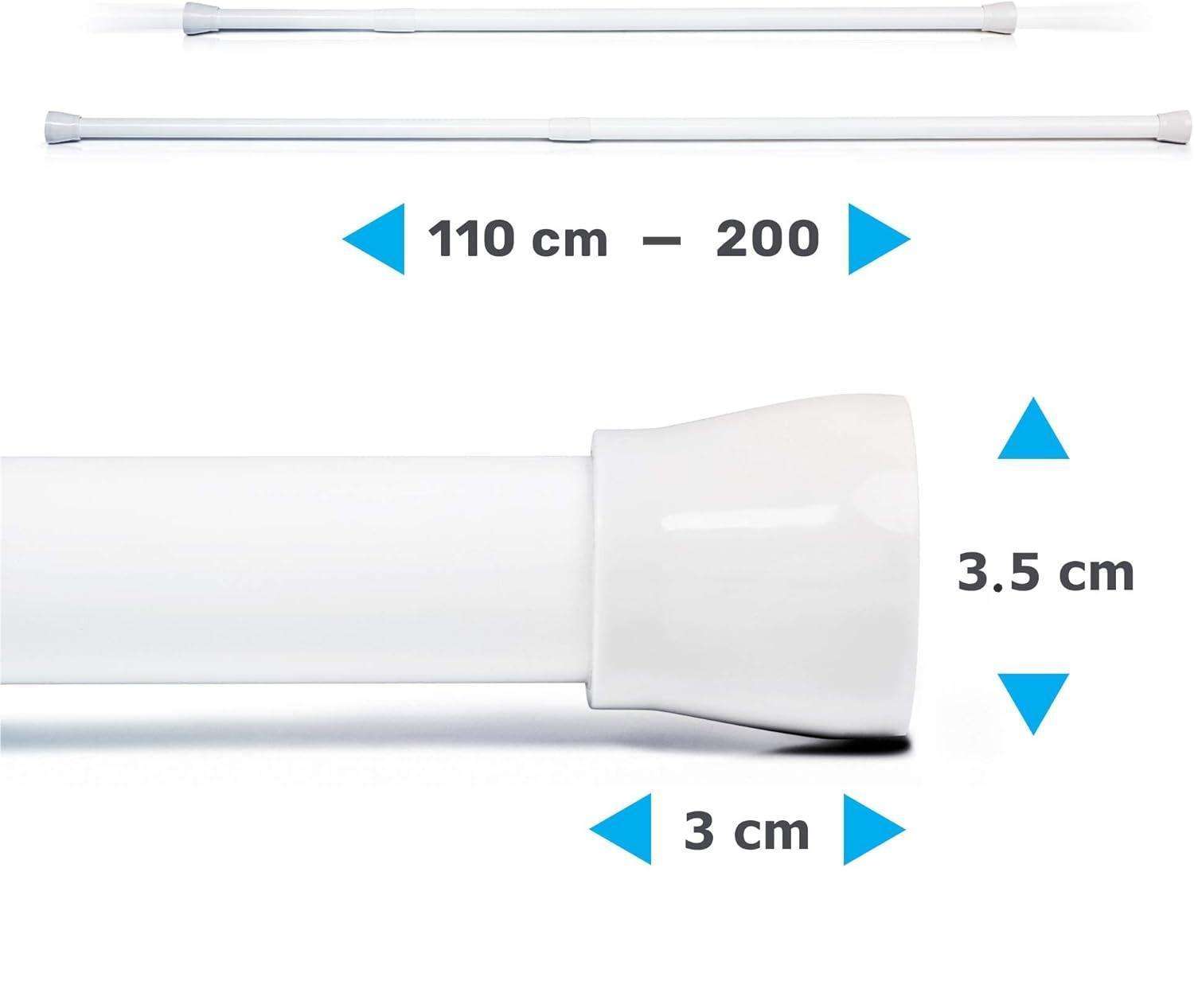 Easy-to-Use L-Shaped Spring Tension Shower Curtain Rod Metal No Screws Needed-Add Compare Share Larger Image