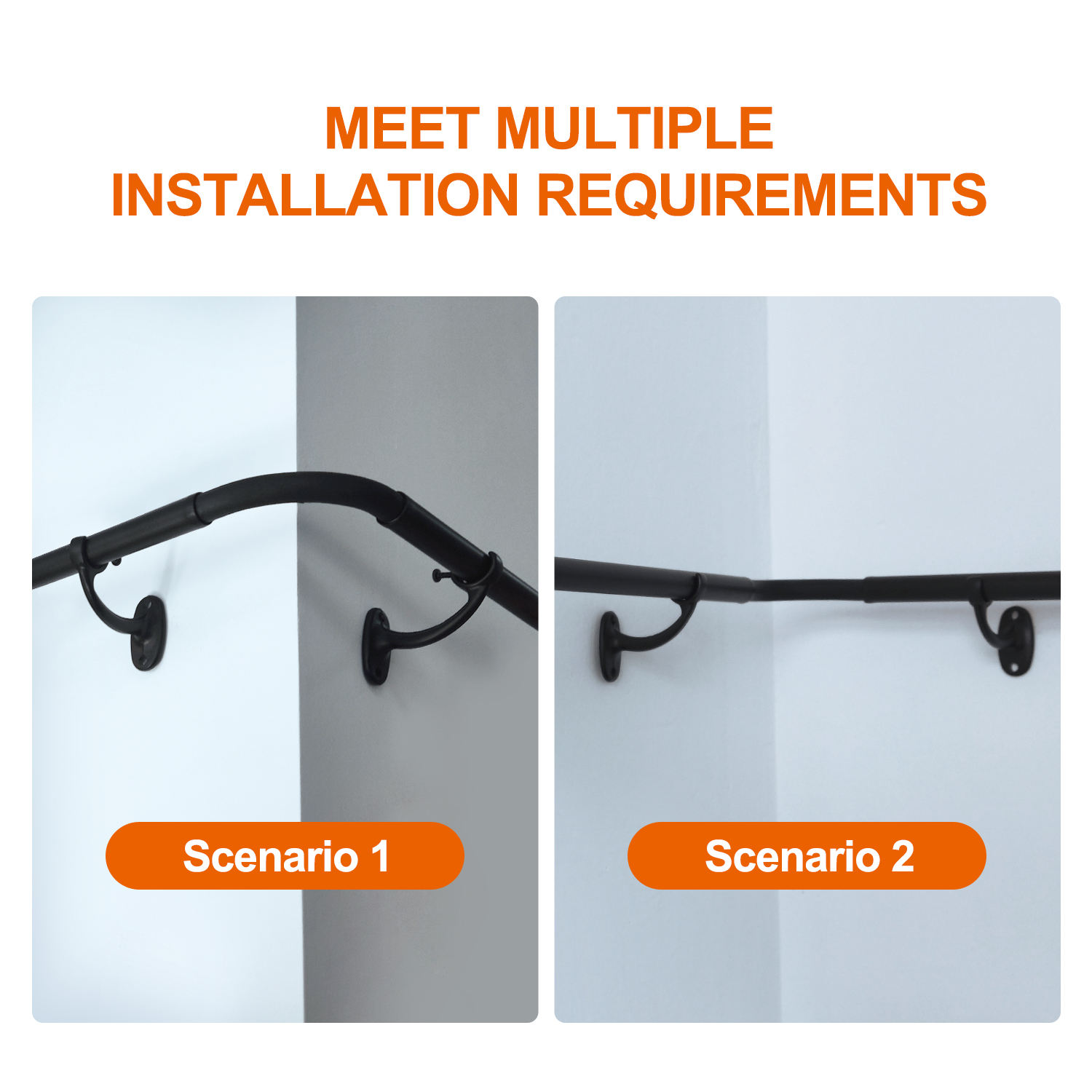 High Quality Modern Design Double Pole Metal Curtain Rod for Bedroom Foldable with Plain Rings Accessories