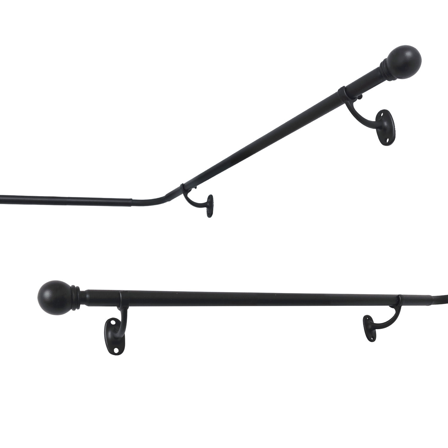 High Quality Modern Design Double Pole Metal Curtain Rod for Bedroom Foldable with Plain Rings Accessories