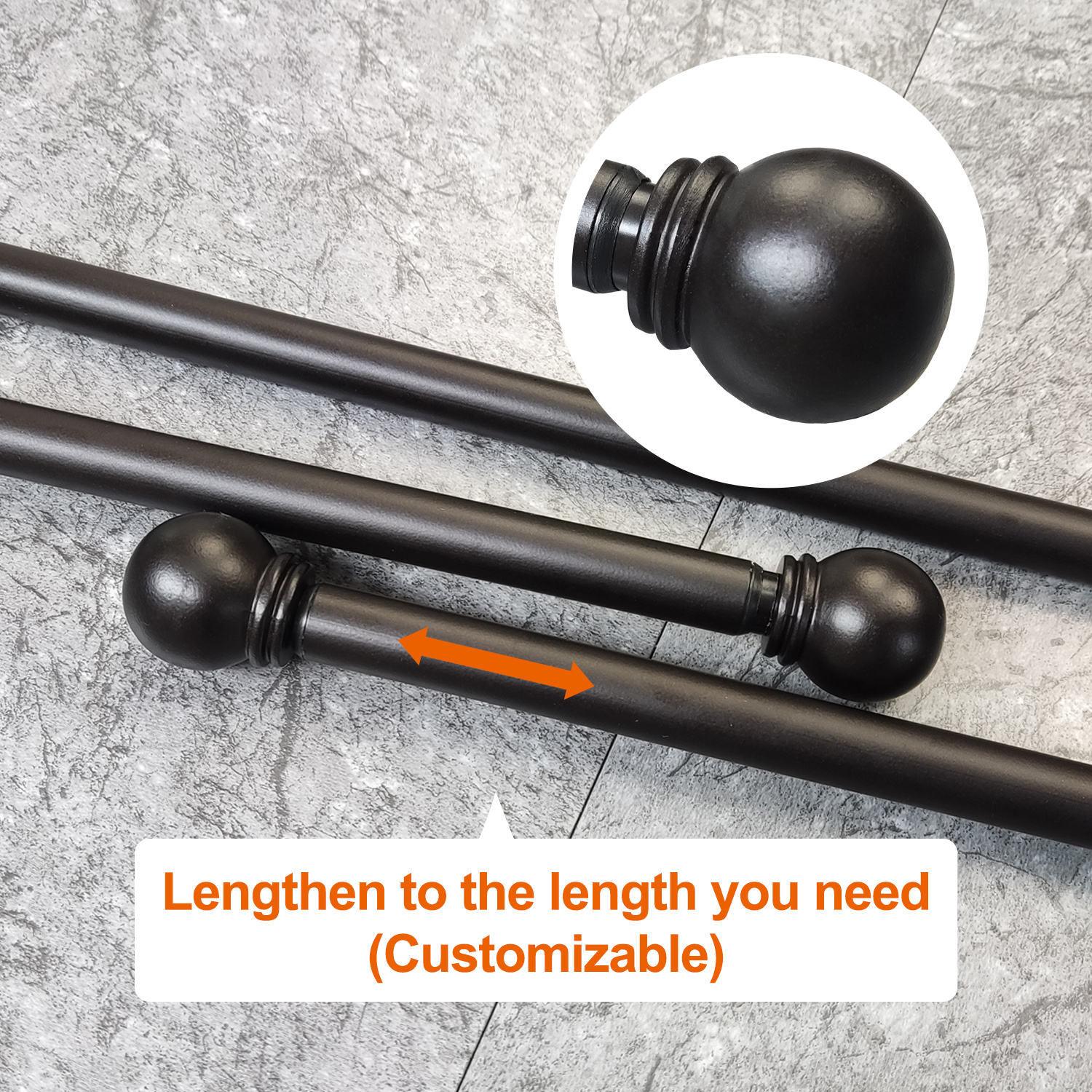 High Quality Modern Design Double Pole Metal Curtain Rod for Bedroom Foldable with Plain Rings Accessories